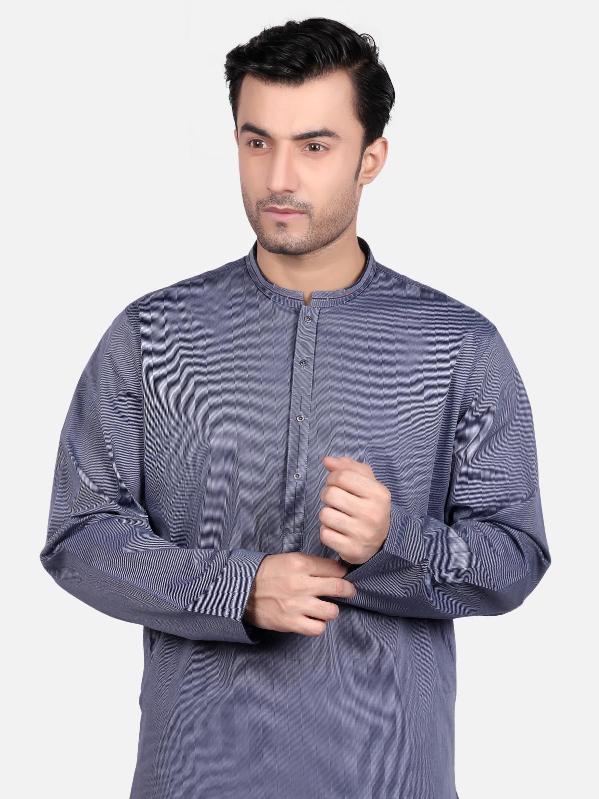 Men's Blue Kurta - EMTK18S-9668 - Image 2