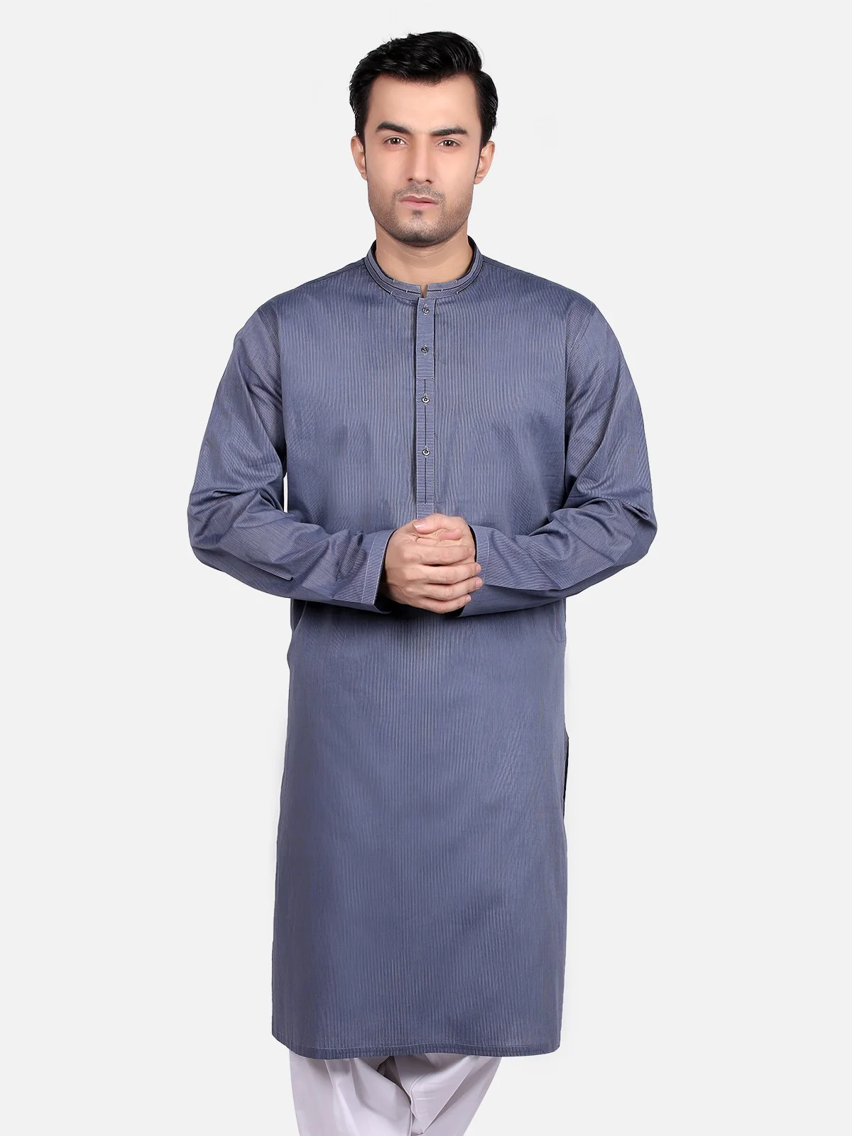 Men's Blue Kurta - EMTK18S-9668 - Image 3