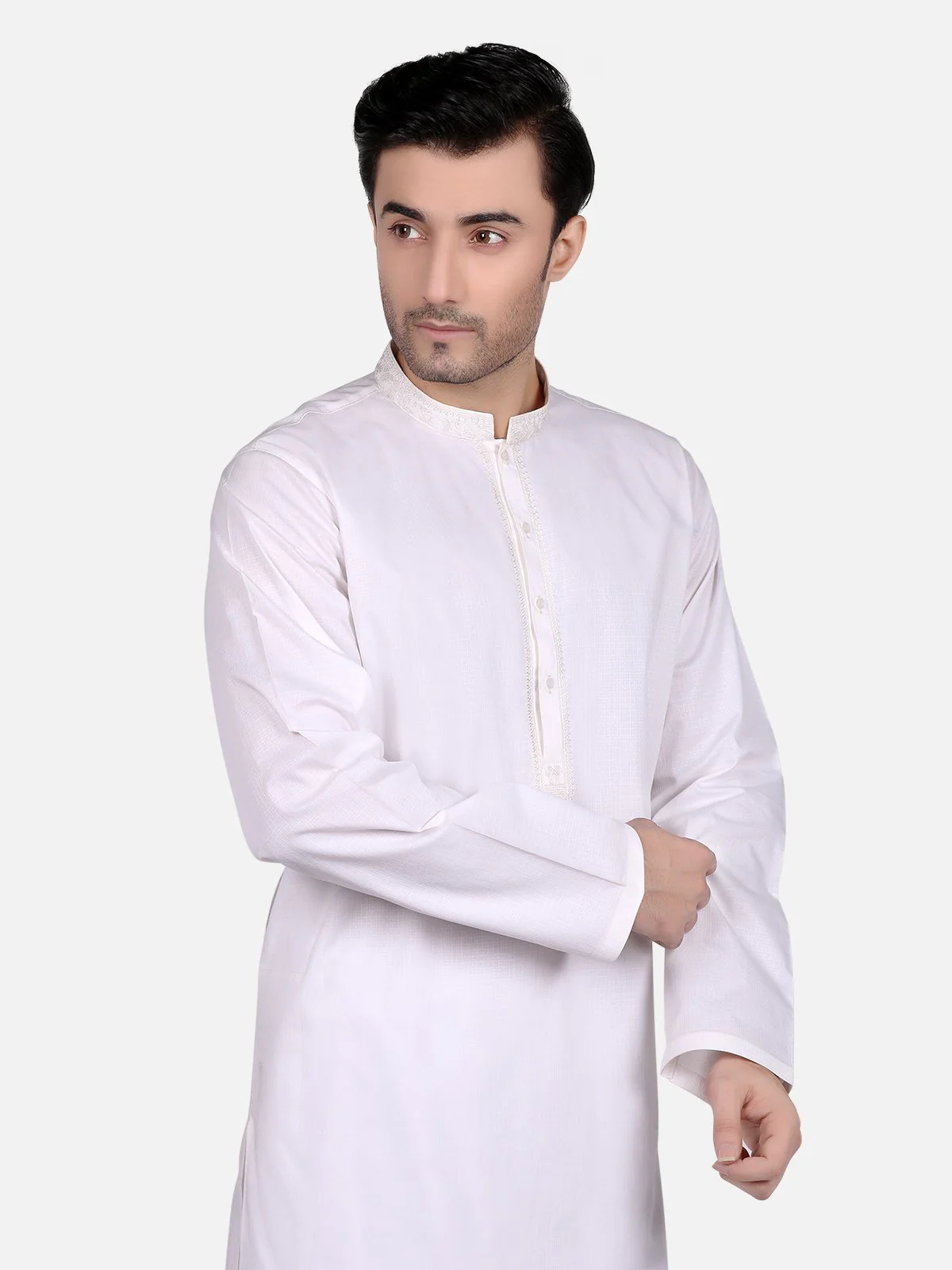 Men's Off White Kurta - EMTK18S-9680 - Image 2