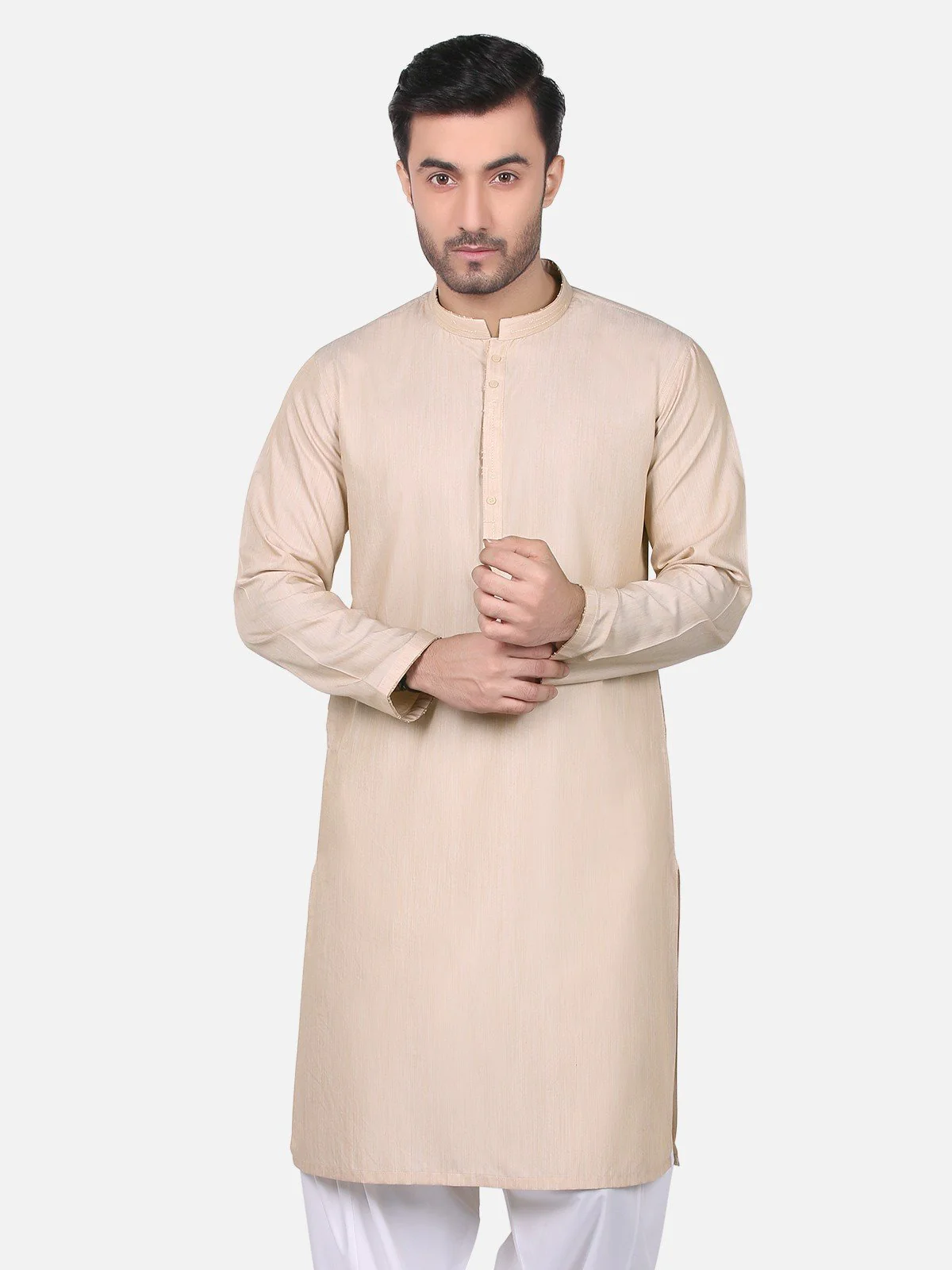 Men's Fawn Kurta - EMTK18S-9689 - Image 2
