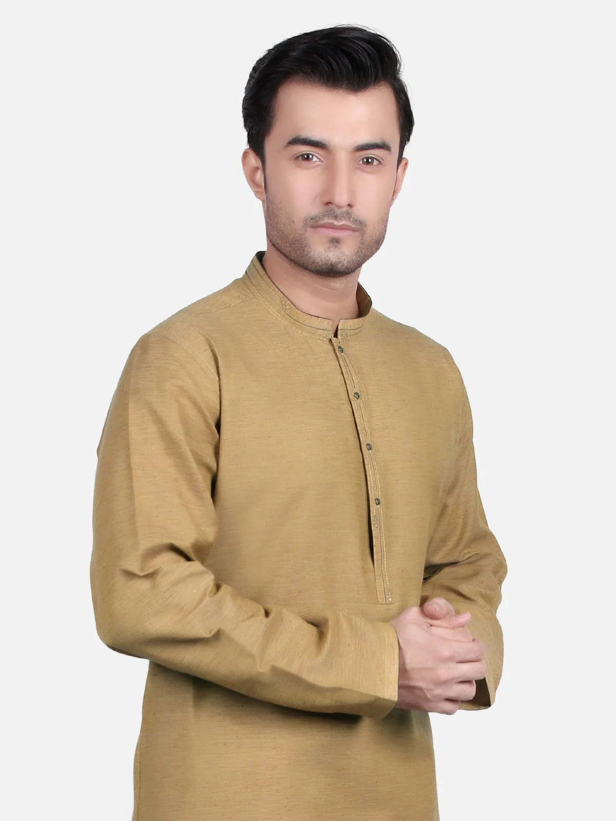 Men's Golden Kurta - EMTK18W-9685 - Image 2