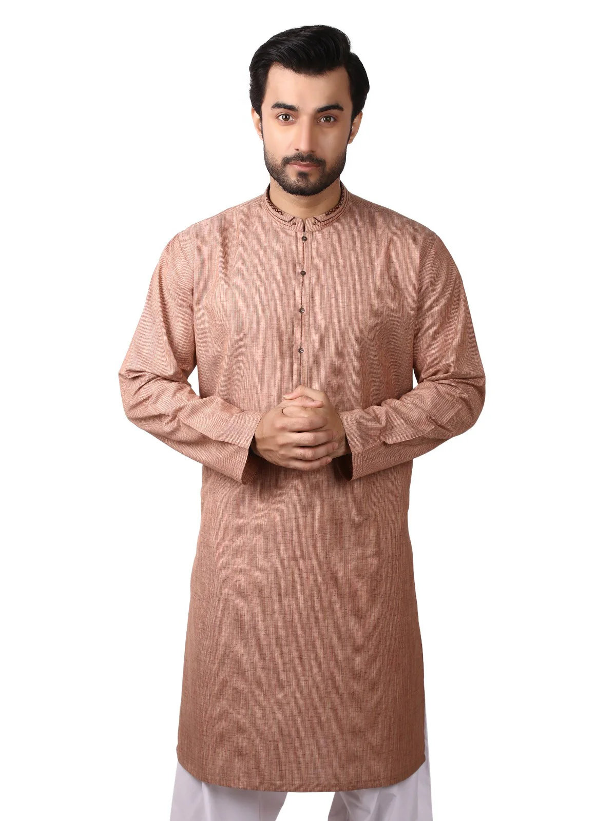 Men's Rustic Brown Kurta - EMTK19S-9794 - Image 2