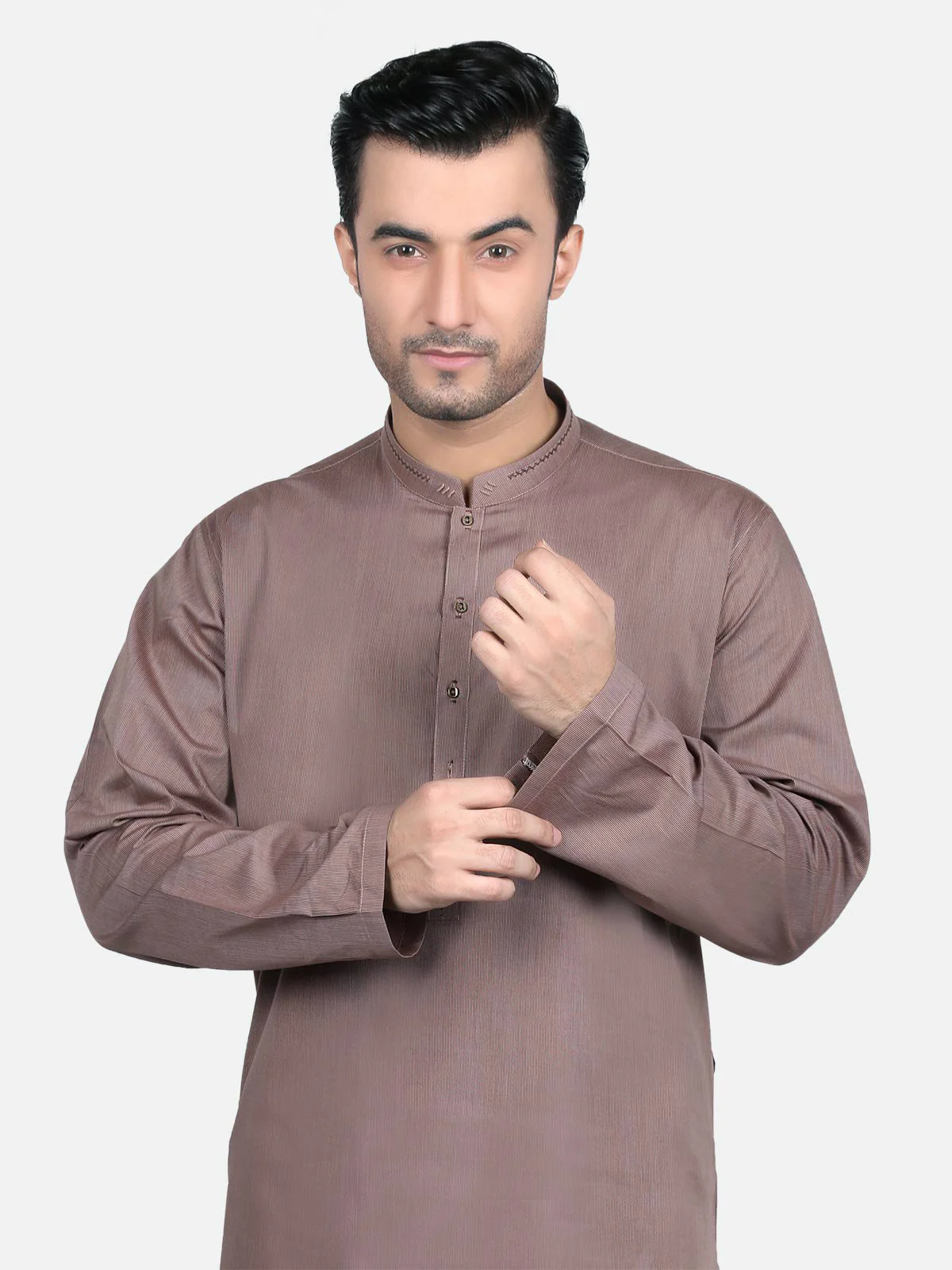 Men's Brown Kurta - EMTK19S-9666 - Image 2