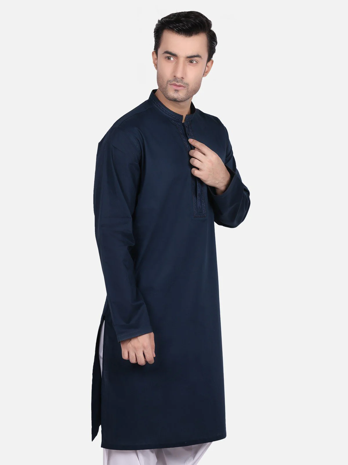 Men's Dark Teal Kurta - EMTK19S-9671 - Image 2