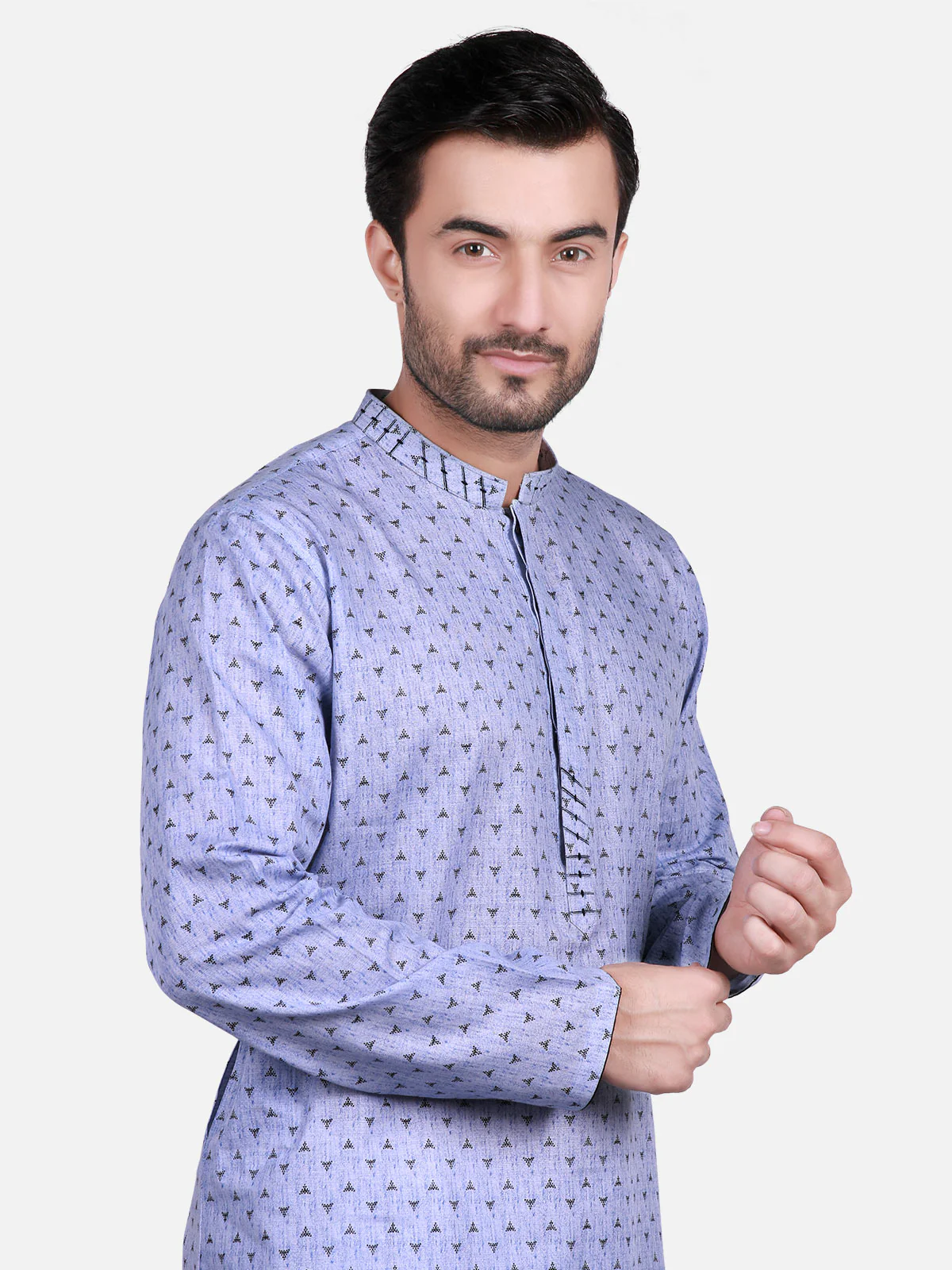 Men's Light Blue Kurta - EMTK19S-9705 - Image 2