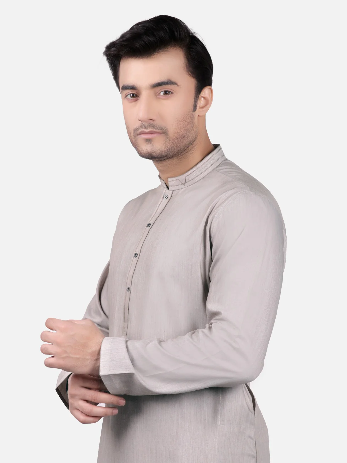 Men's Beige Kurta - EMTK19S-9728 - Image 2