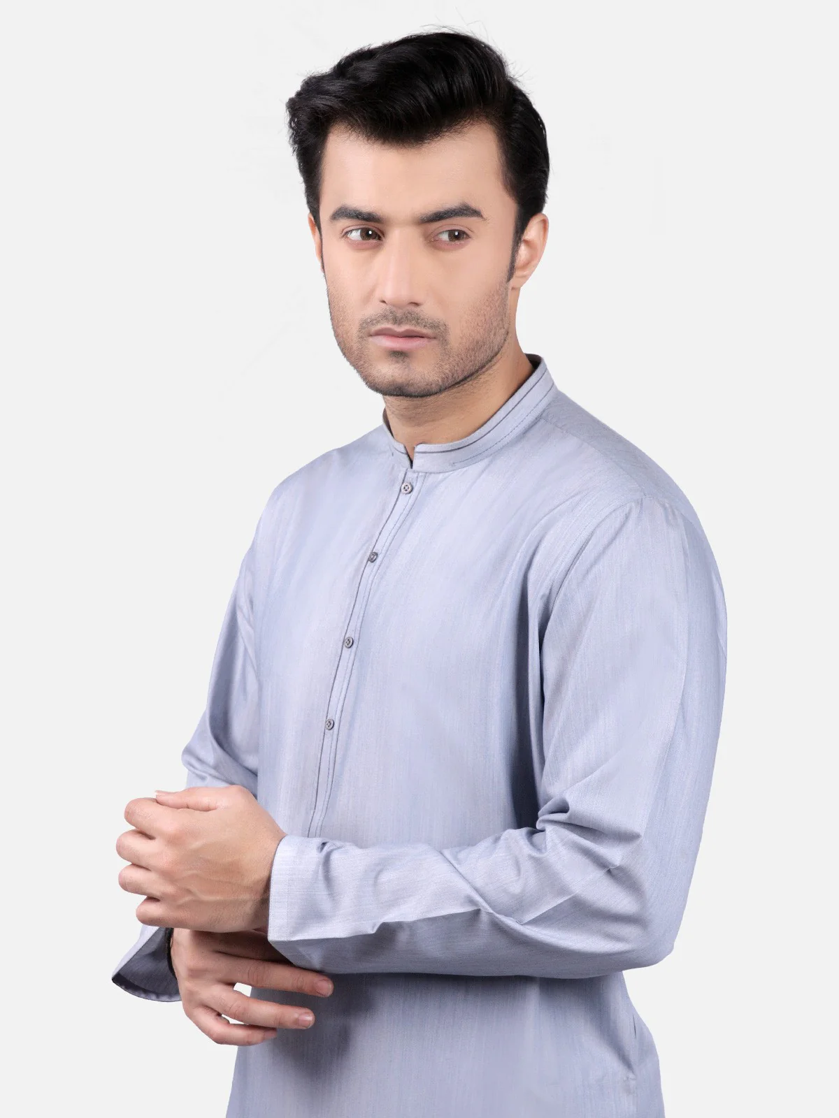 Men's Ash Blue Kurta - EMTK19S-9730 - Image 2
