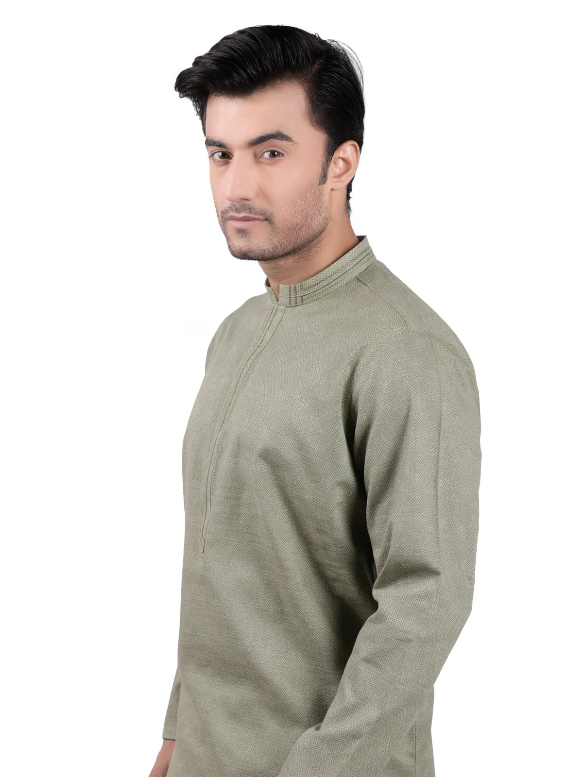Men's Green Kurta - EMTK19S-9734 - Image 2