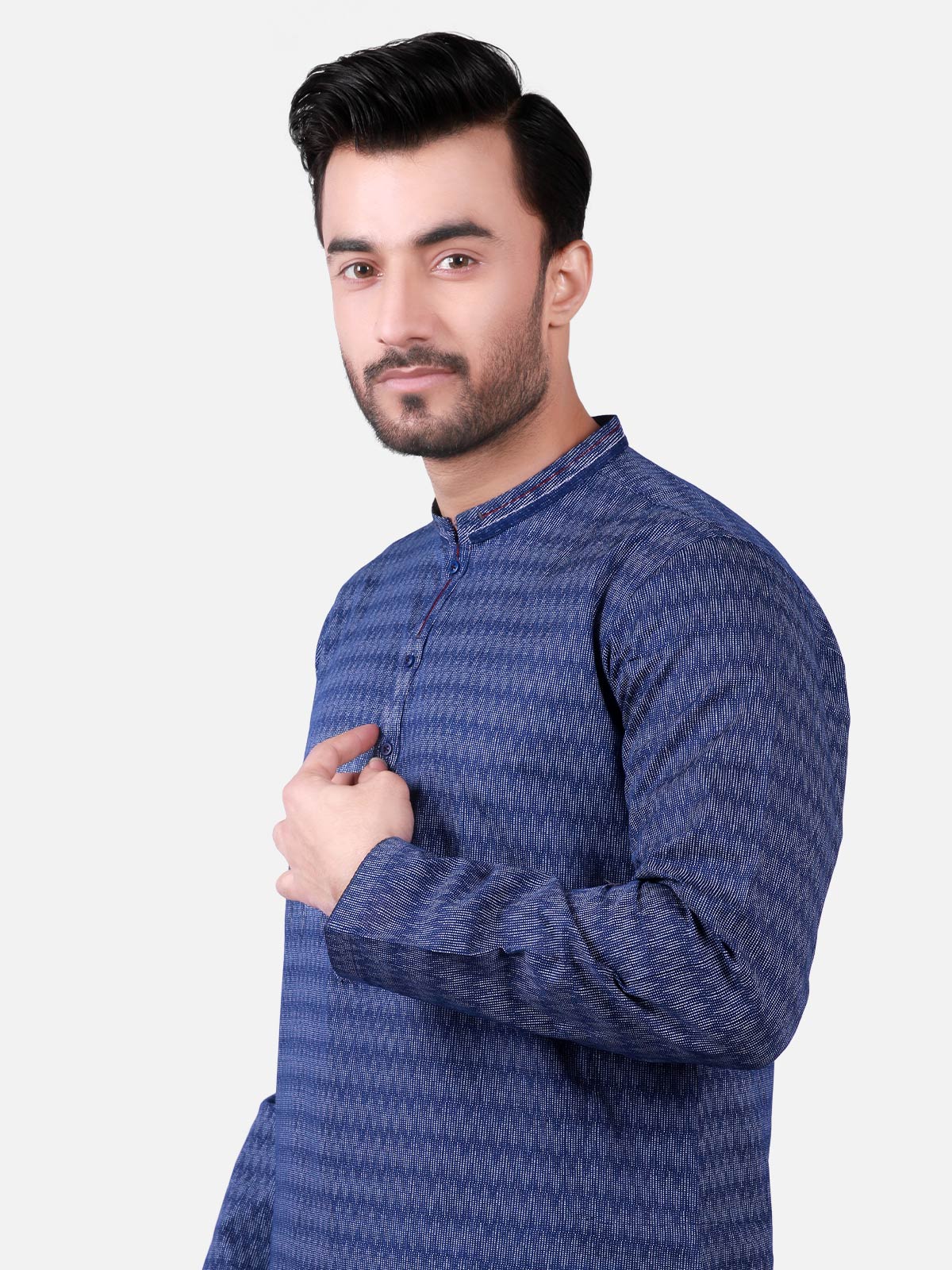 Men's Blue Kurta - EMTK19S-9752 - Image 2