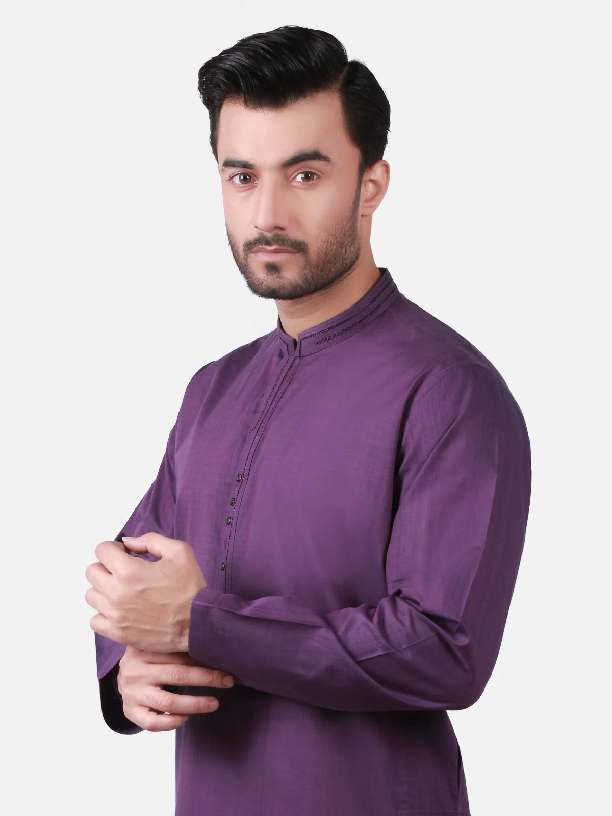 Men's Purple Kurta - EMTK19S-9755 - Image 2