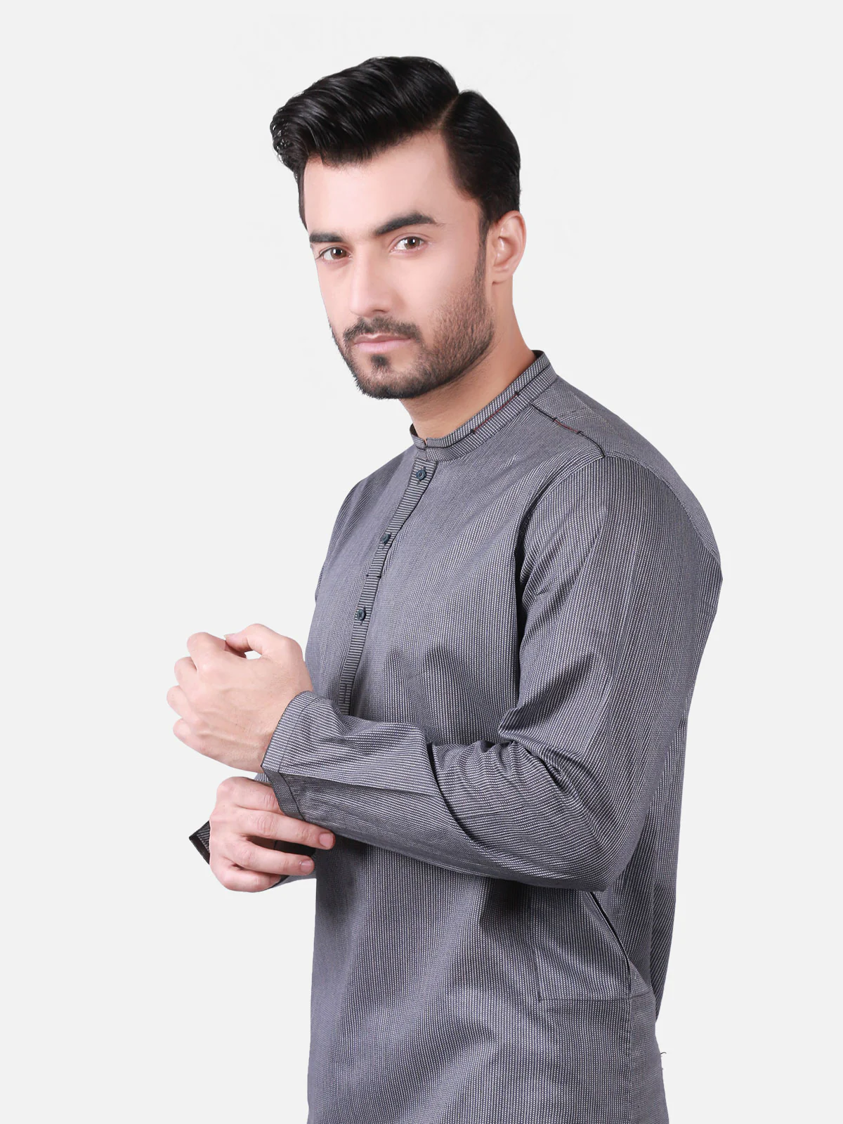 Men's Grey Kurta - EMTK19S-9759 - Image 2