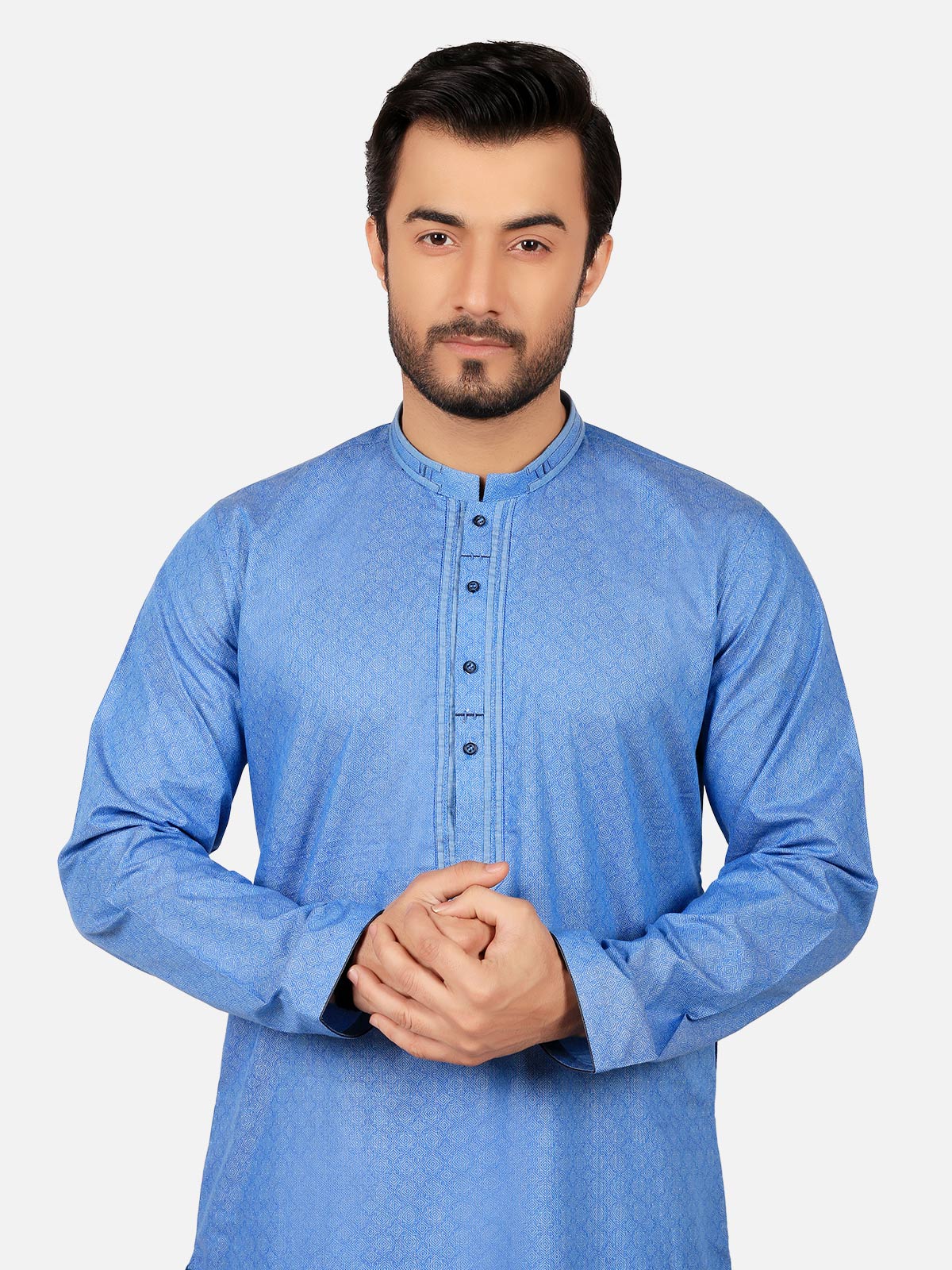 Men's Blue Kurta - EMTK19S-9760 - Image 2