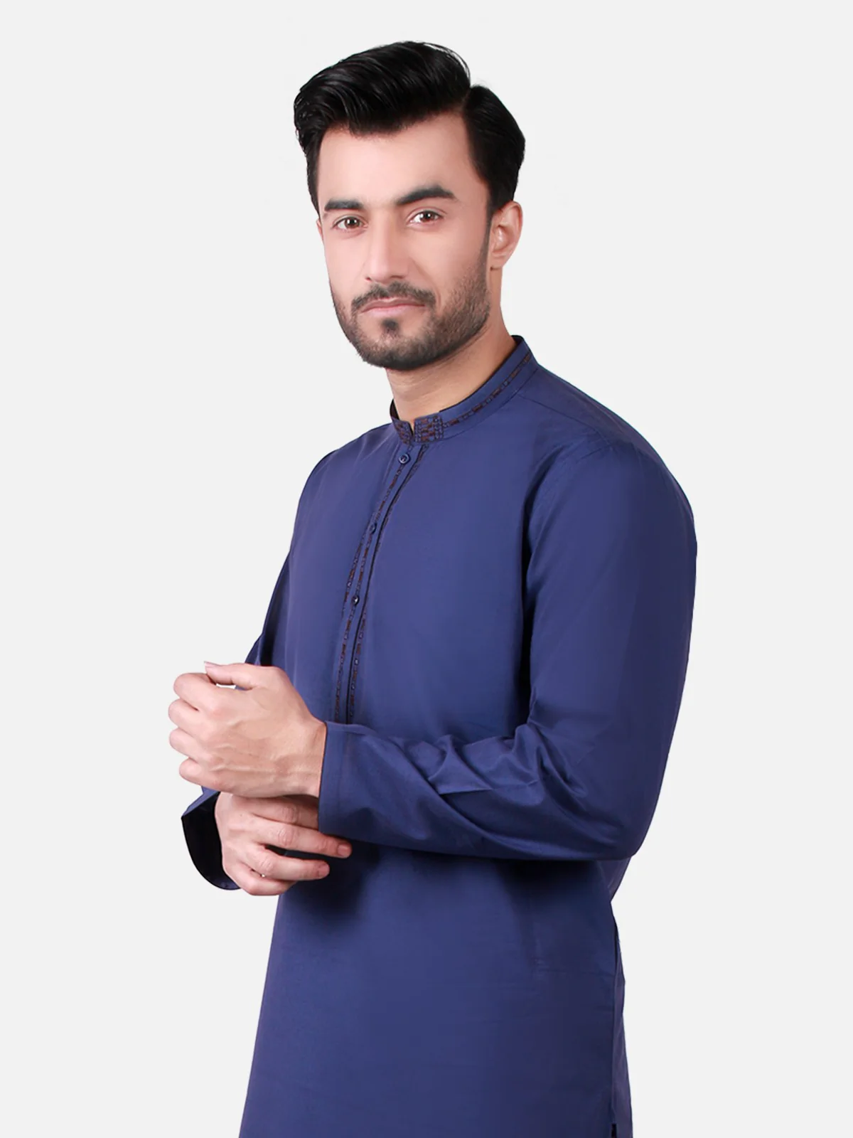Men's Blue Kurta - EMTK19S-9761 - Image 2