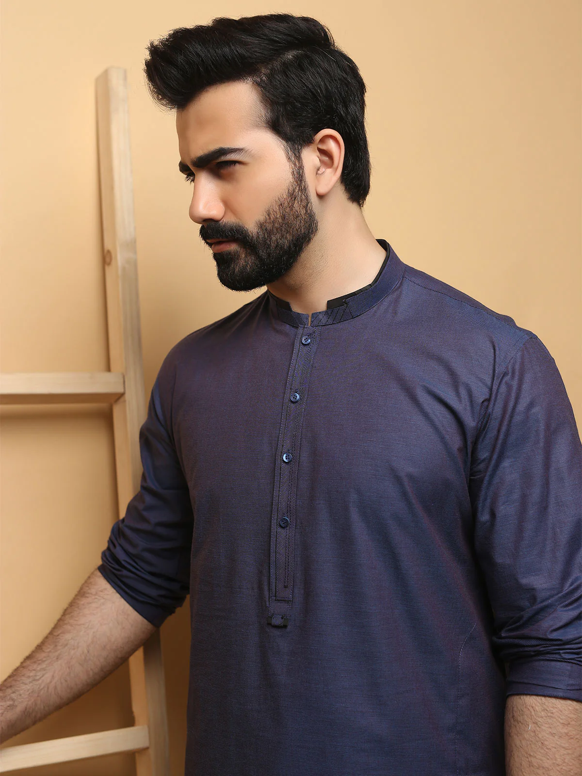 Men's Blue Kurta - EMTK19S-9762 - Image 3
