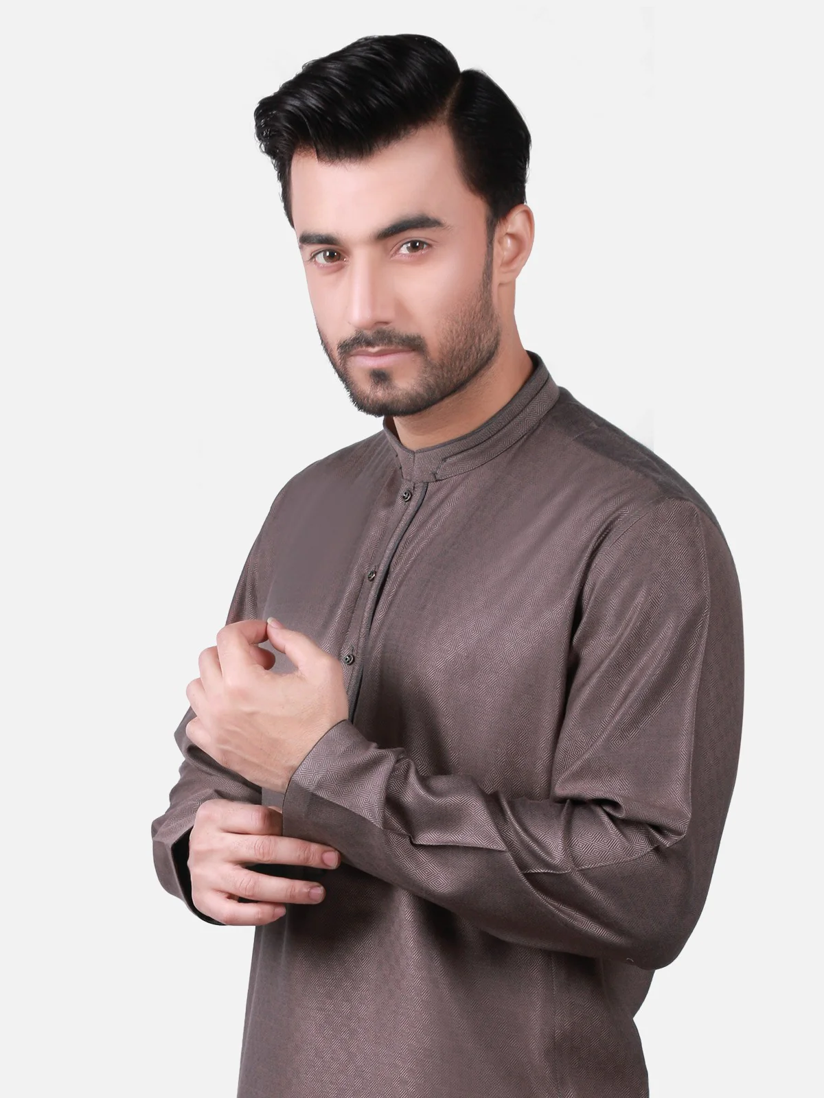 Men's Brown Kurta - EMTK19S-9763 - Image 2