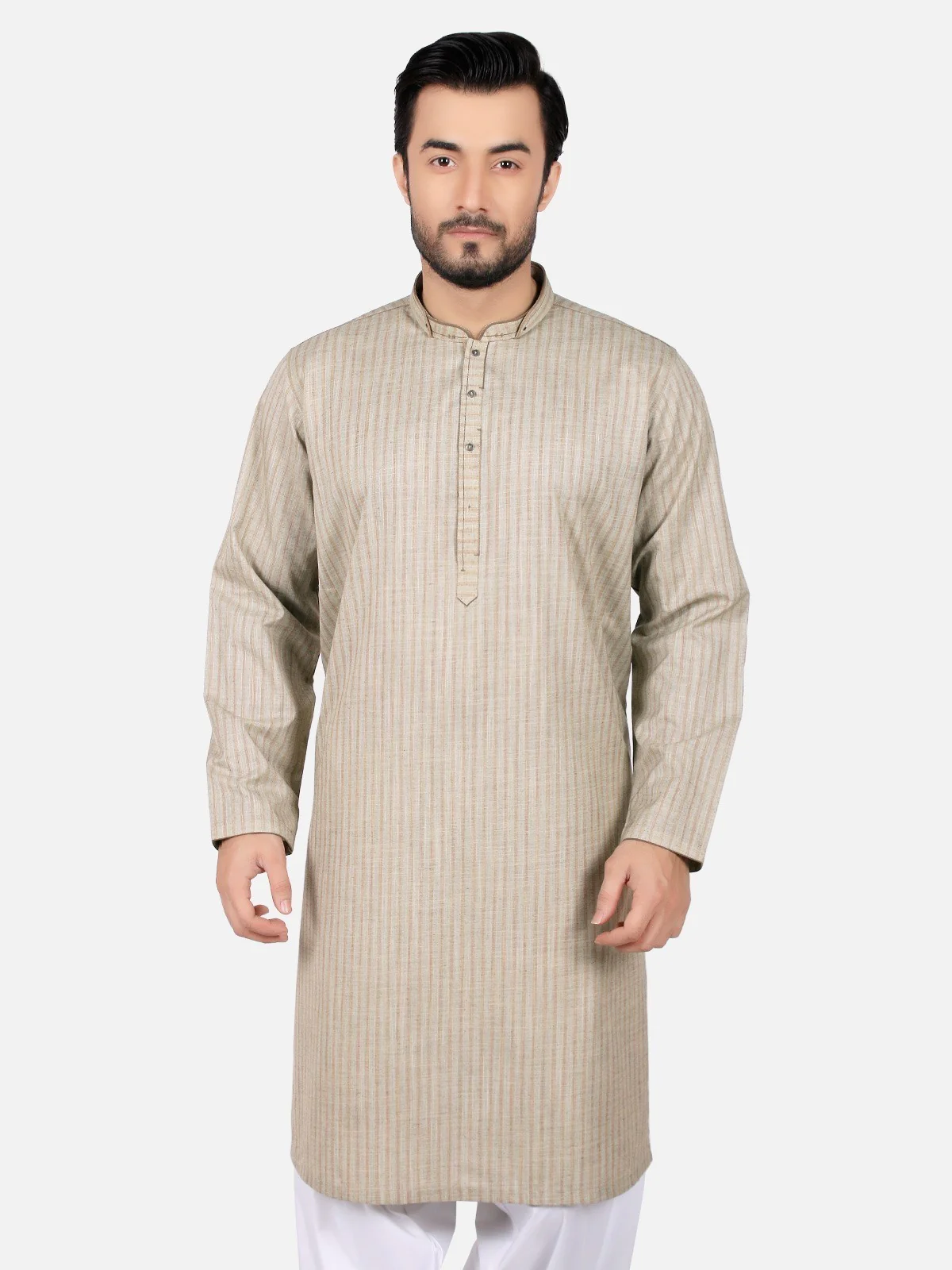Men's Fawn Kurta - EMTK19S-9780 - Image 3