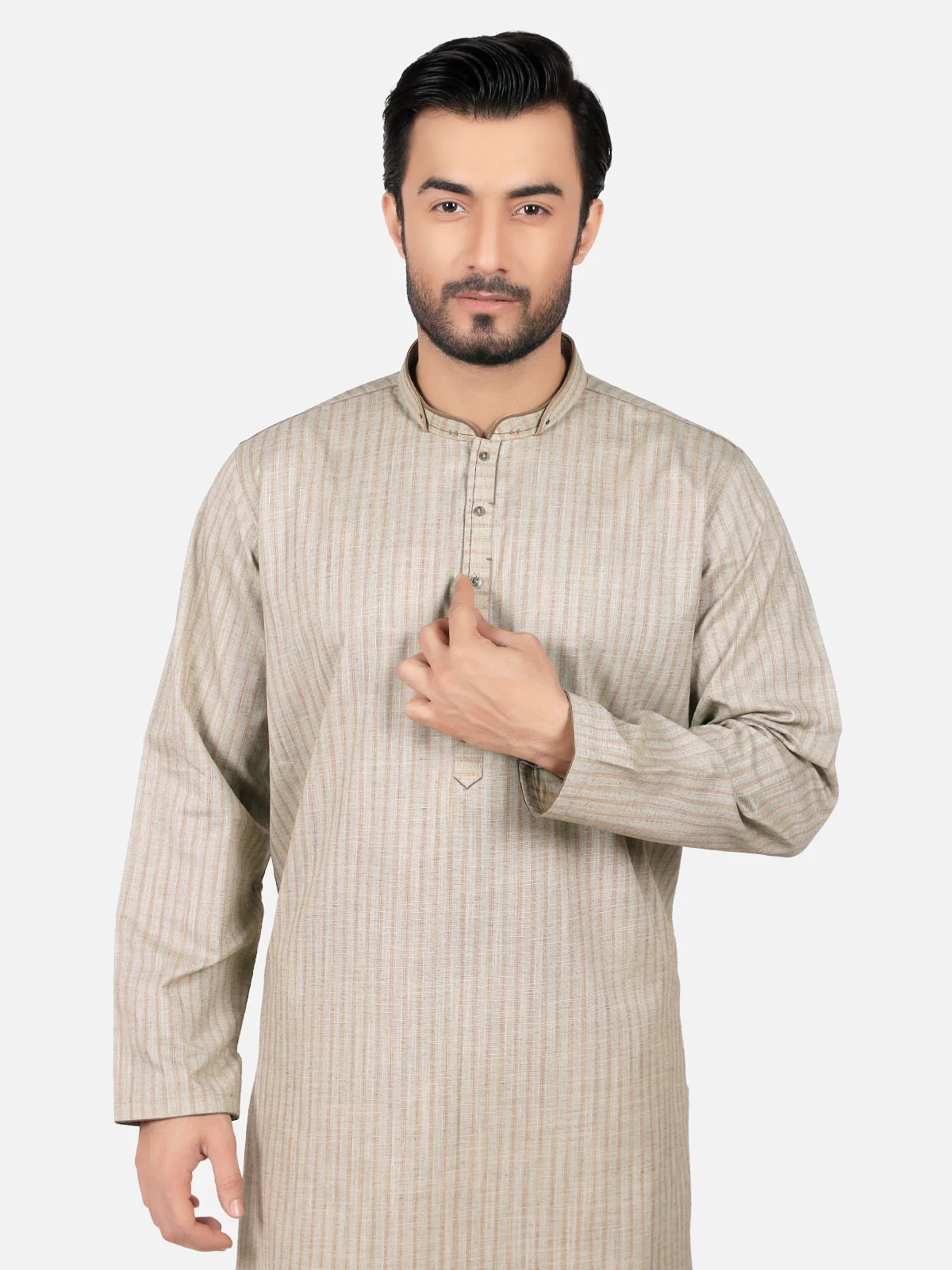 Men's Fawn Kurta - EMTK19S-9780 - Image 4