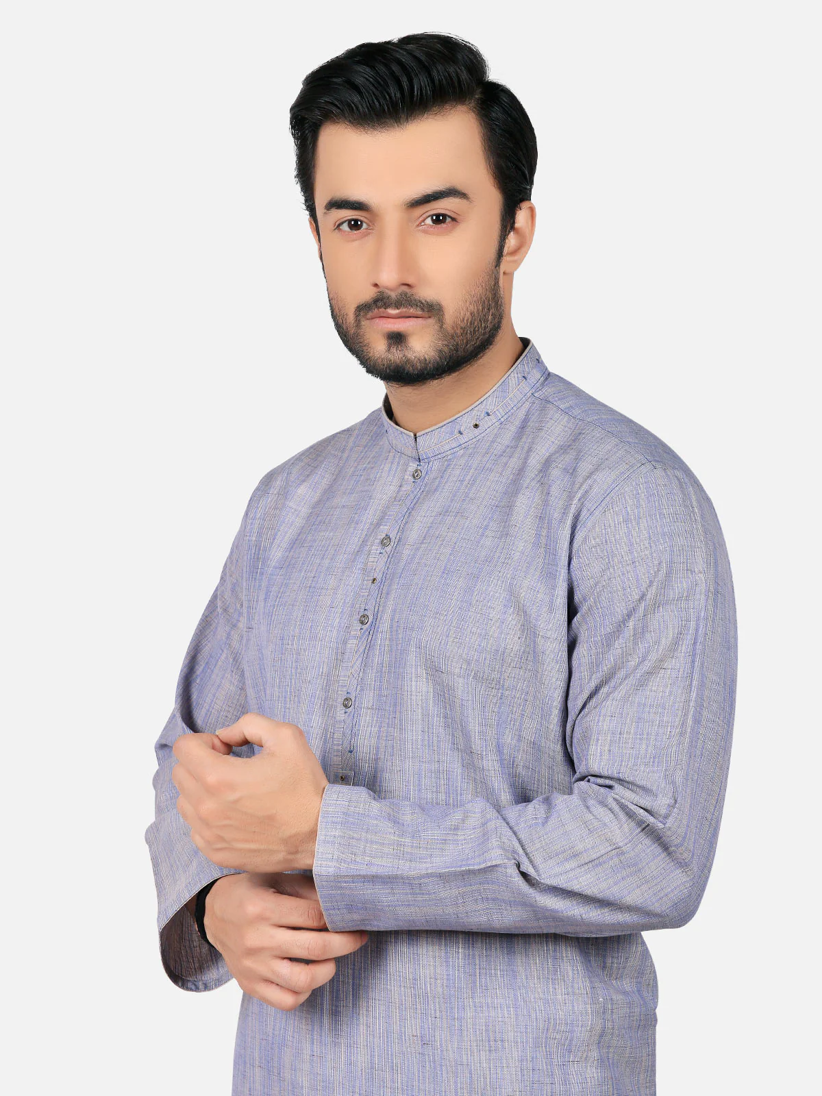 Men's Ink Blue Kurta - EMTK19S-9787 - Image 2