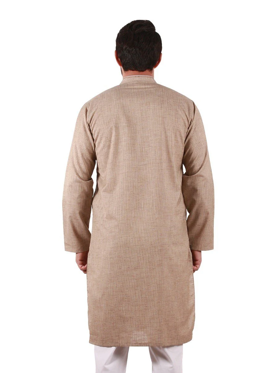 Men's Fawn Kurta - EMTK19S-9792 - Image 4