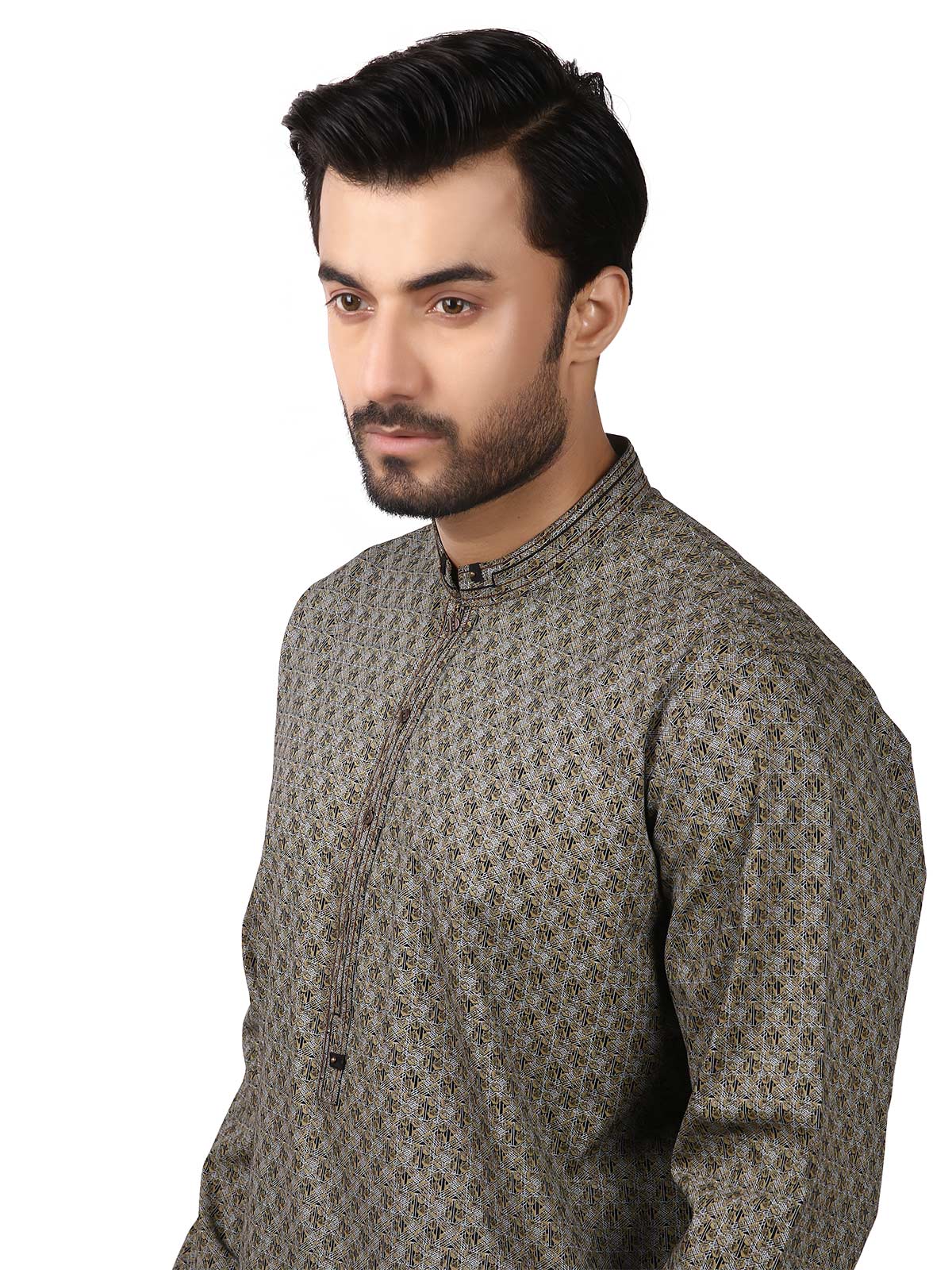 Men's Light Olive Kurta - EMTK19S-9804 - Image 2