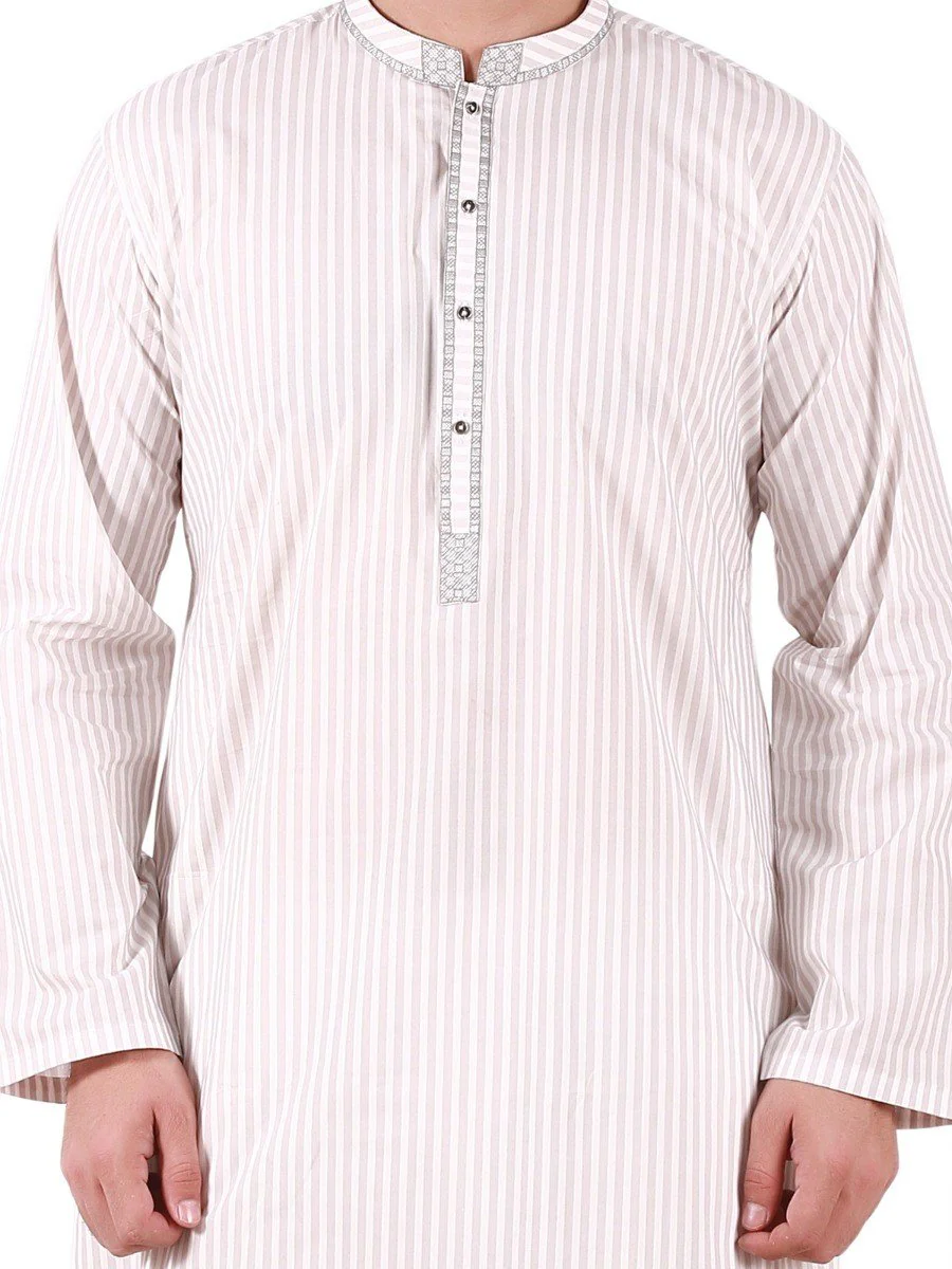 Men's Off White Kurta - EMTK19S-9833 - Image 2