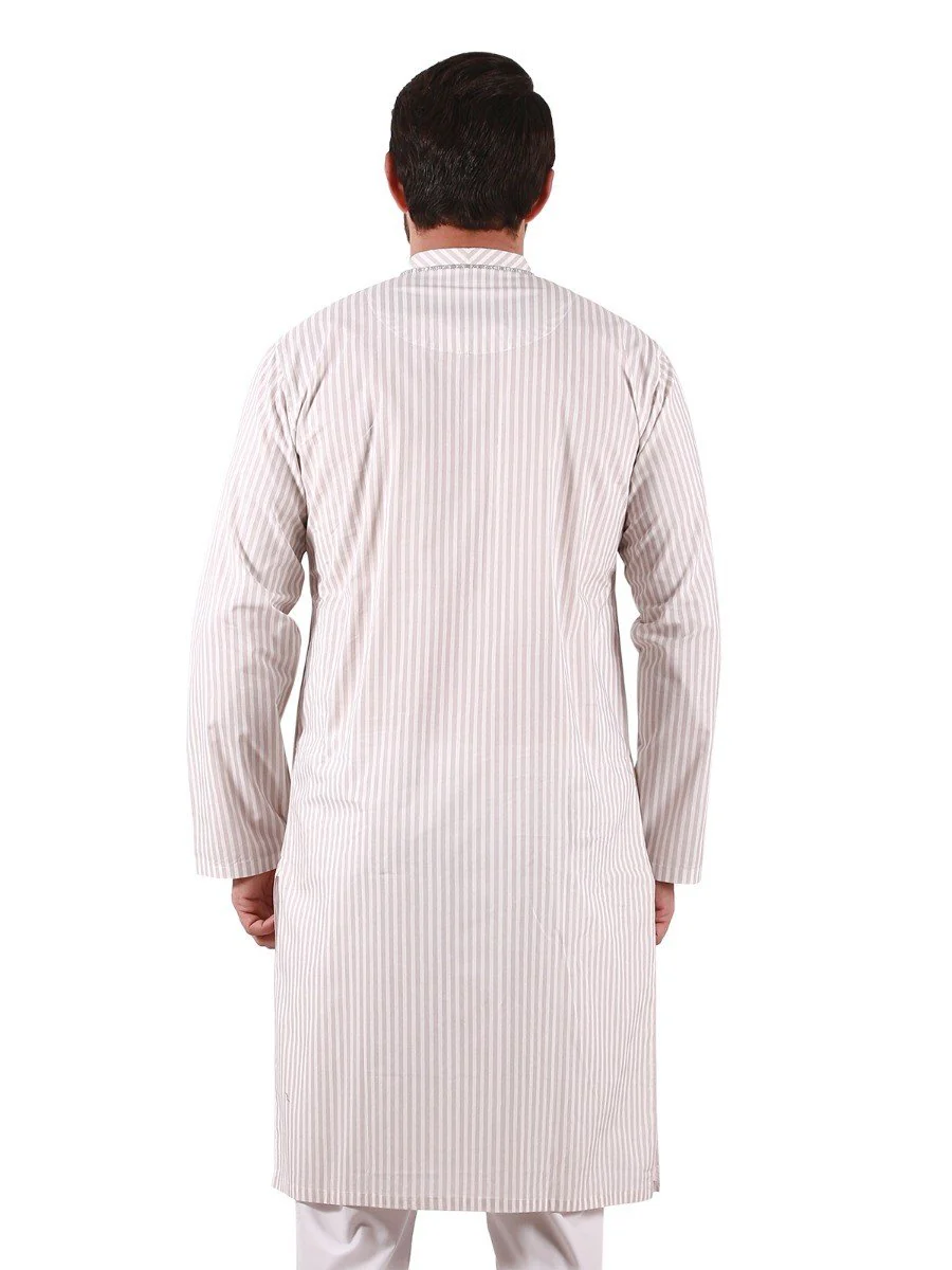 Men's Off White Kurta - EMTK19S-9833 - Image 4