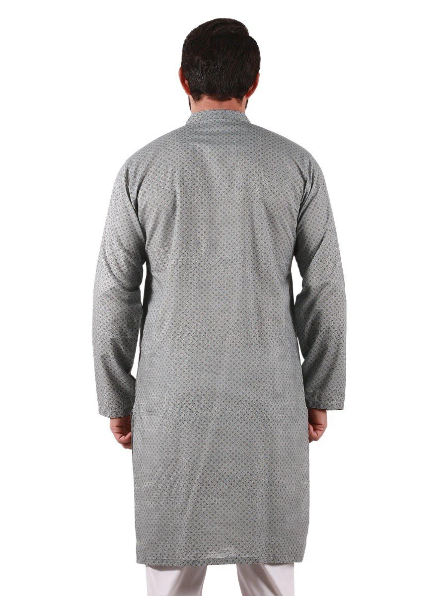 Men's Mist Green Kurta - EMTK19S-9835 - Image 4