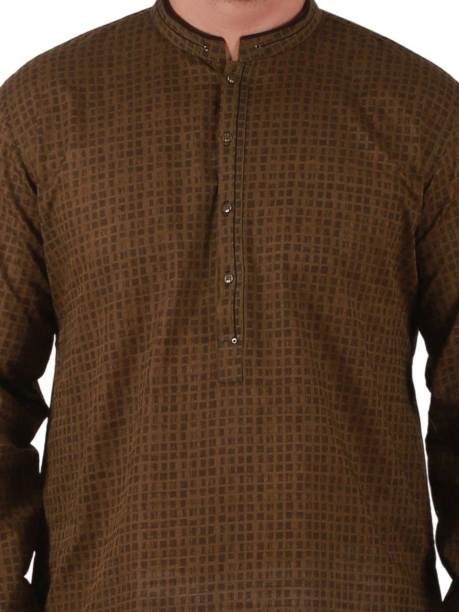 Men's Olive Kurta - EMTK20S-9831 - Image 2