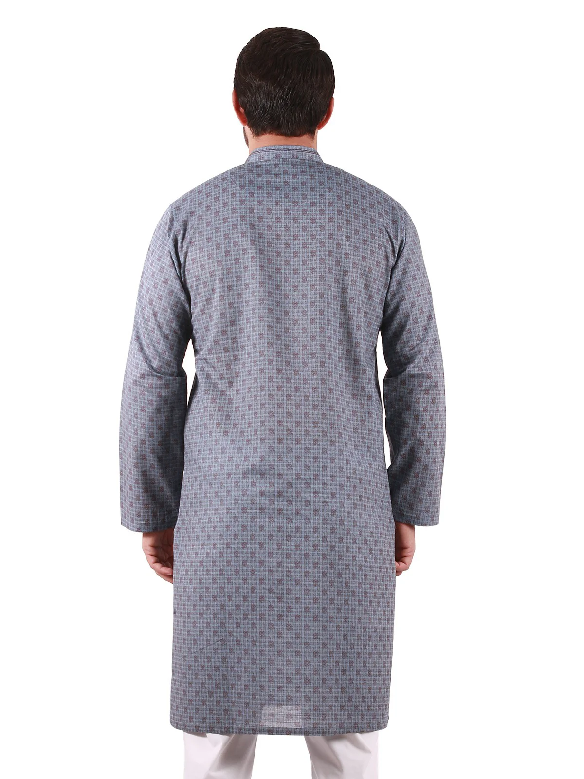 Men's Mid Blue Kurta - EMTK20S-9832 - Image 4