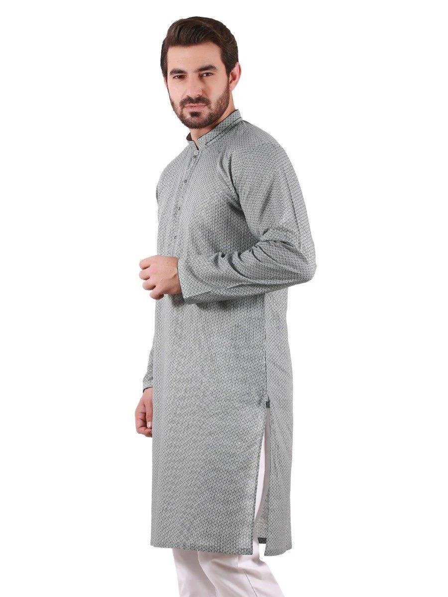 Men's Mist Green Kurta - EMTK20S-9841 - Image 2