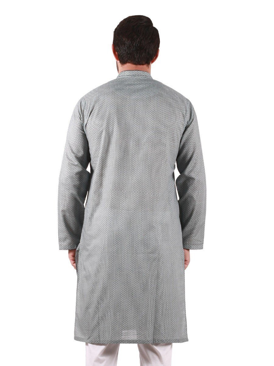 Men's Mist Green Kurta - EMTK20S-9841 - Image 4