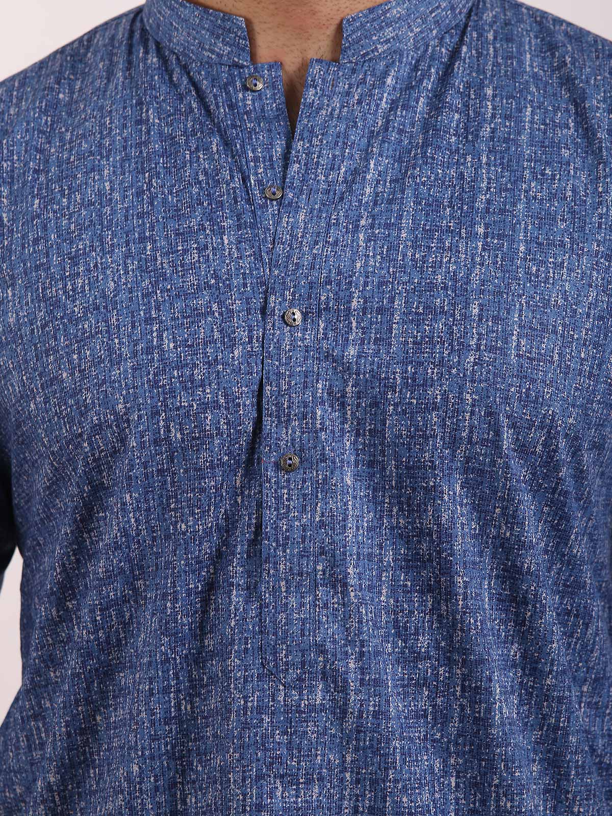 Men's Blue Kurta - EMTK20S-9888 - Image 2