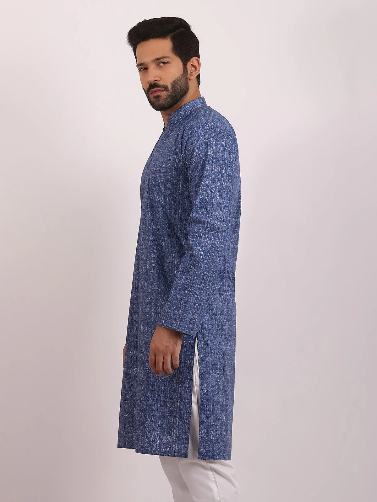Men's Blue Kurta - EMTK20S-9888 - Image 3