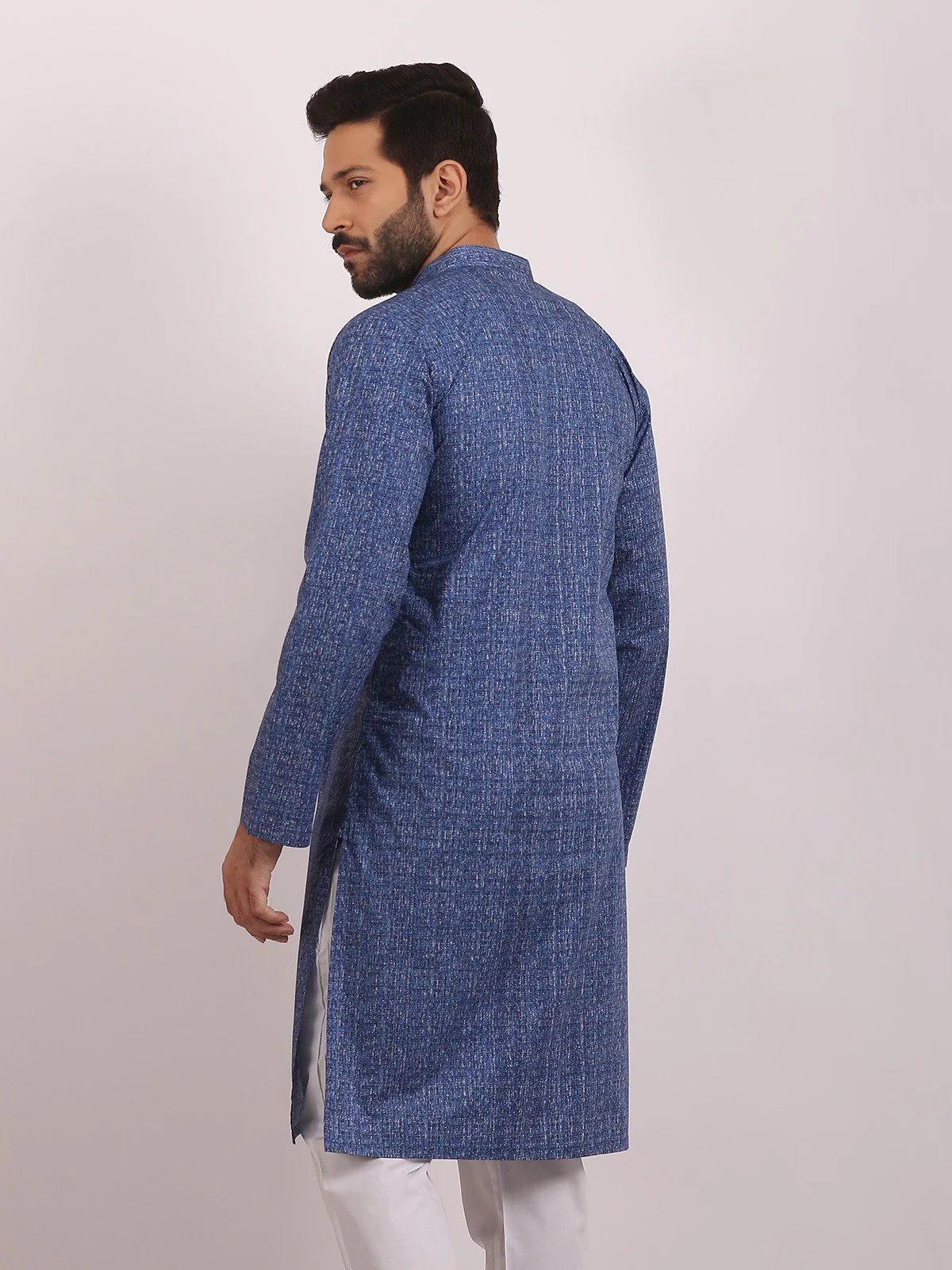 Men's Blue Kurta - EMTK20S-9888 - Image 4