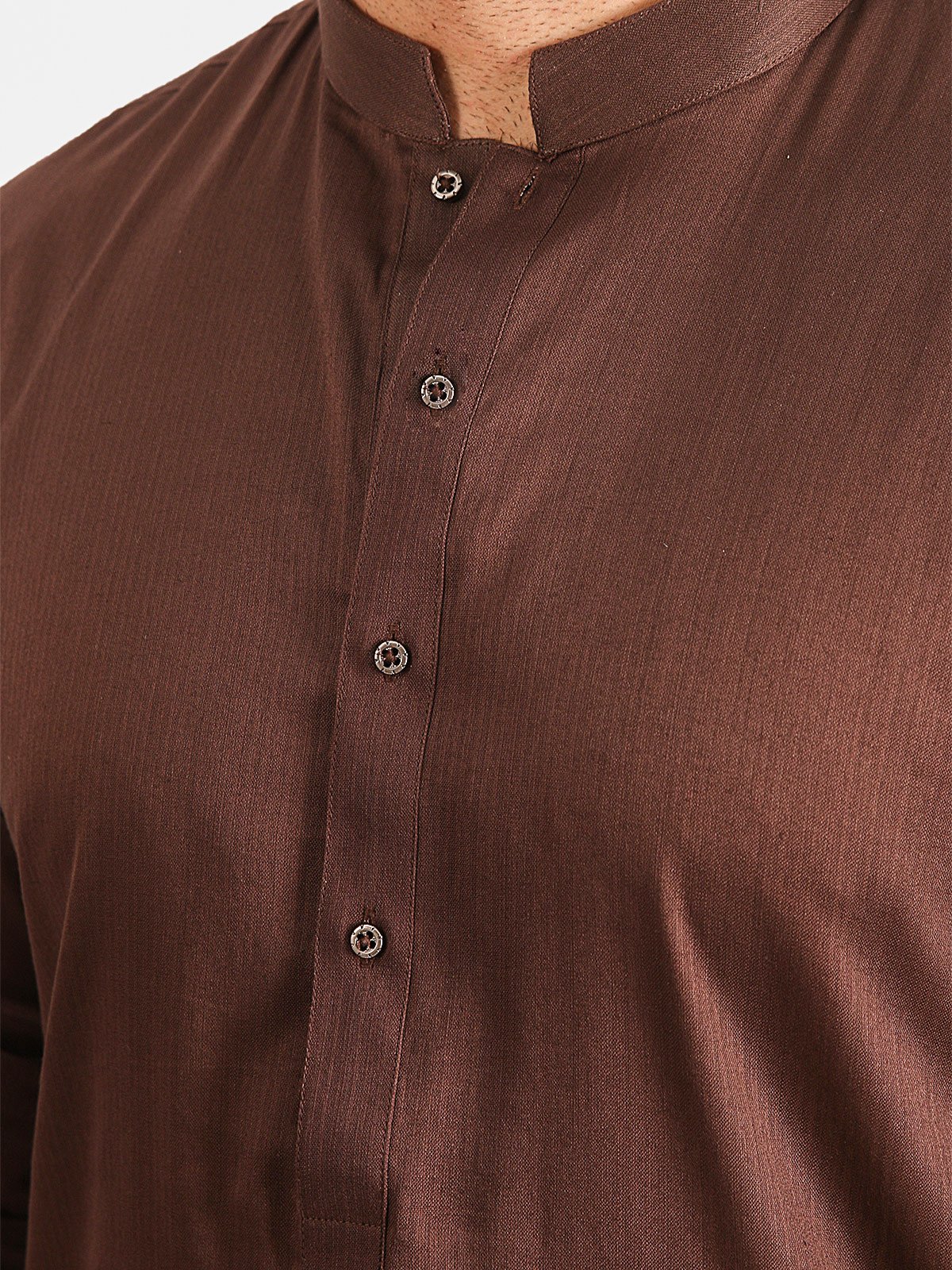 Men's Dark Brown Kurta - EMTK20S-9889 - Image 2