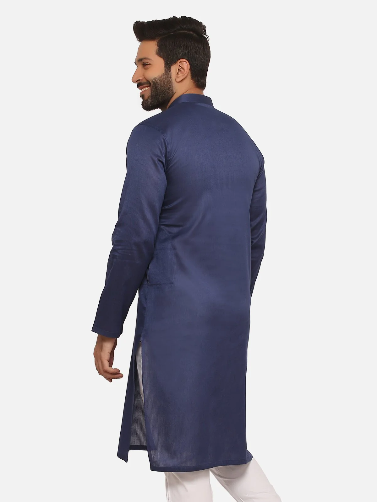 Men's Navy Kurta - EMTK20S-9892 - Image 2