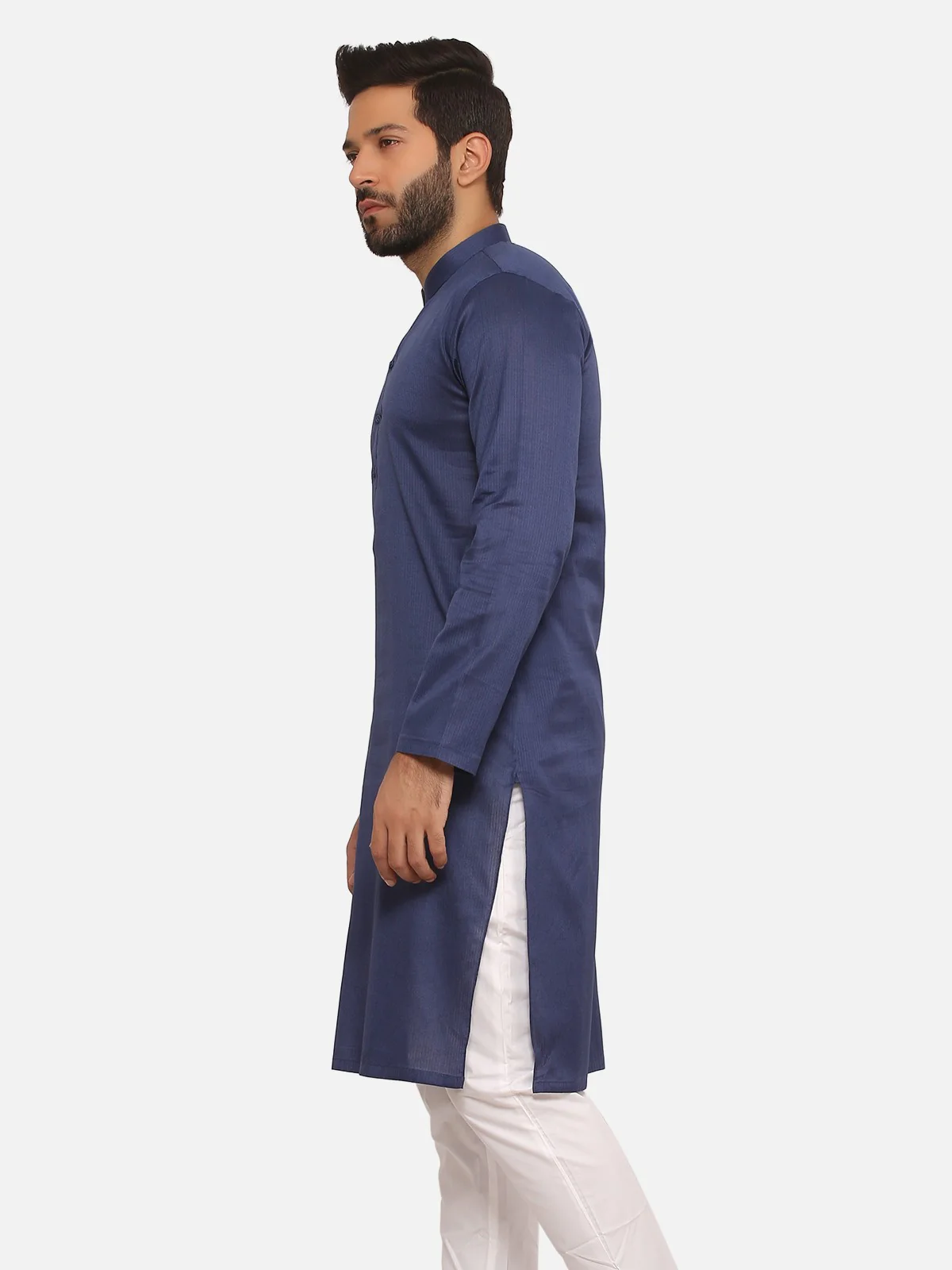 Men's Navy Kurta - EMTK20S-9892 - Image 3