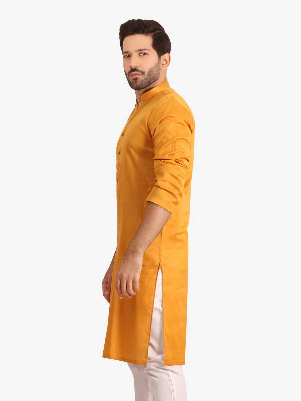 Men's Mustard Kurta - EMTK20S-9893 - Image 2