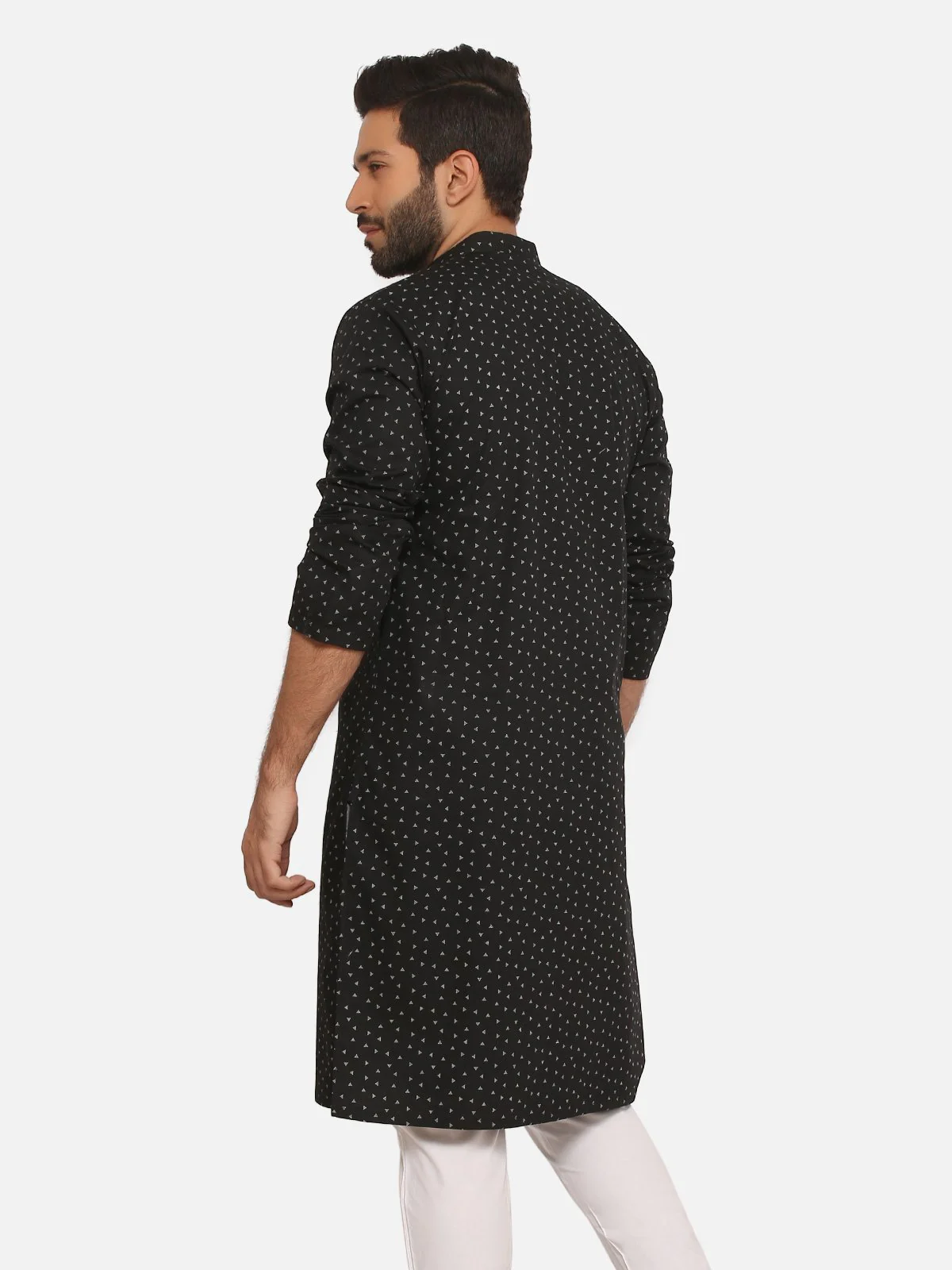 Men's Black Kurta - EMTK20S-9896 - Image 2