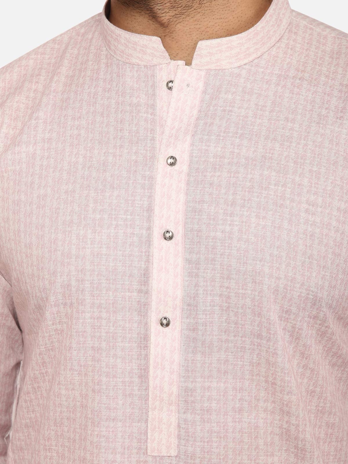 Men's Light Pink Kurta - EMTK20S-99001 - Image 3