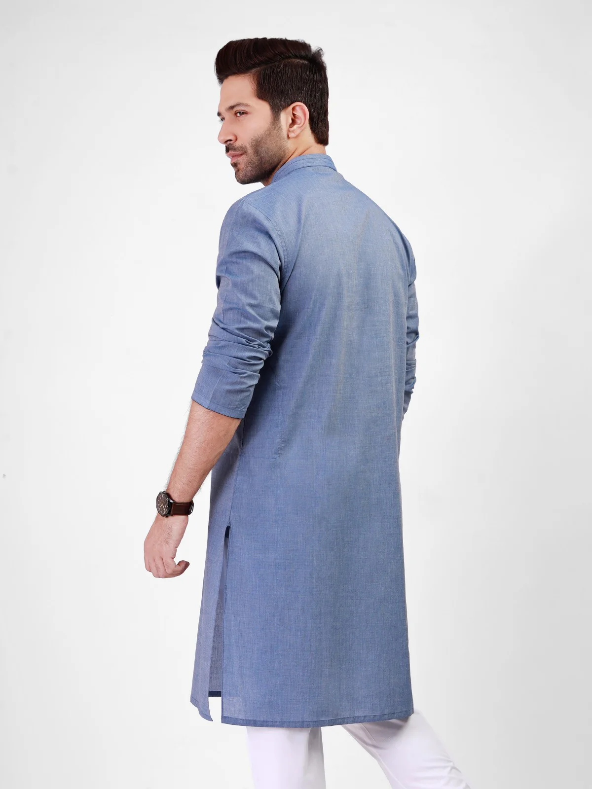 Men's Blue Kurta - EMTK21S-99078 - Image 2