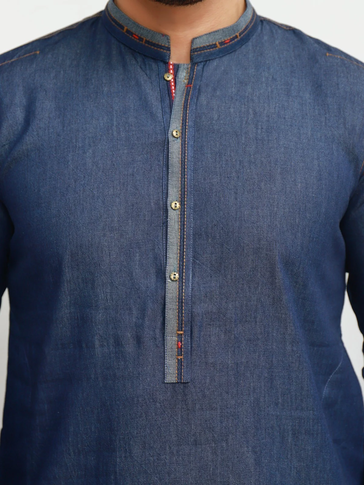 Men's Deep Blue Kurta - EMTK21S-99030 - Image 2
