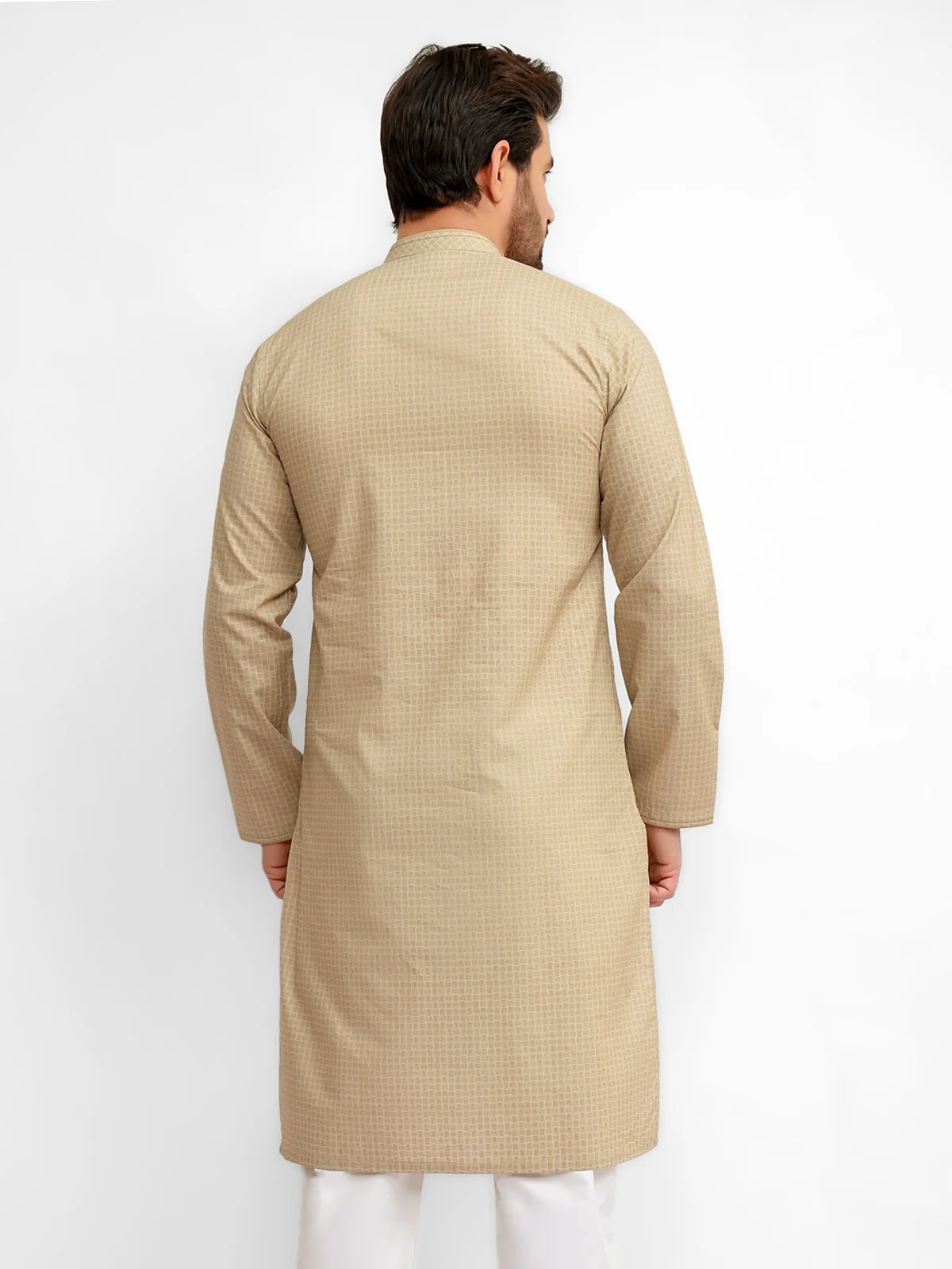 Men's Beige Kurta - EMTK21S-99039 - Image 2