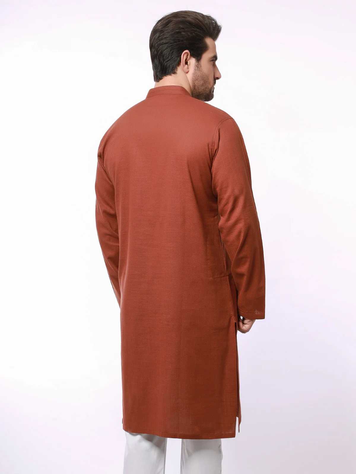Men's Rust Kurta - EMTK21S-99044 - Image 3
