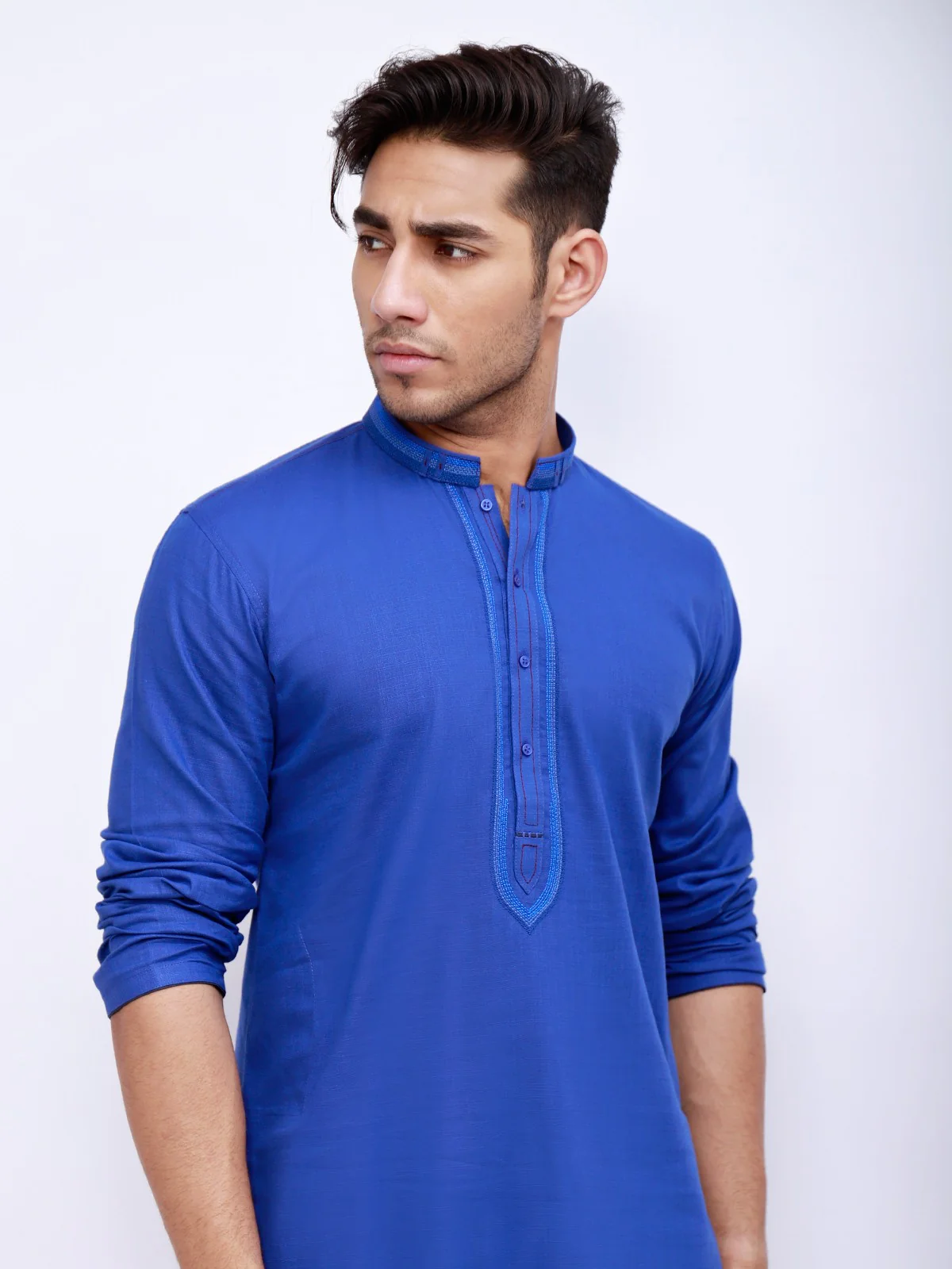Men's Royal Blue Kurta - EMTK21S-99045 - Image 2