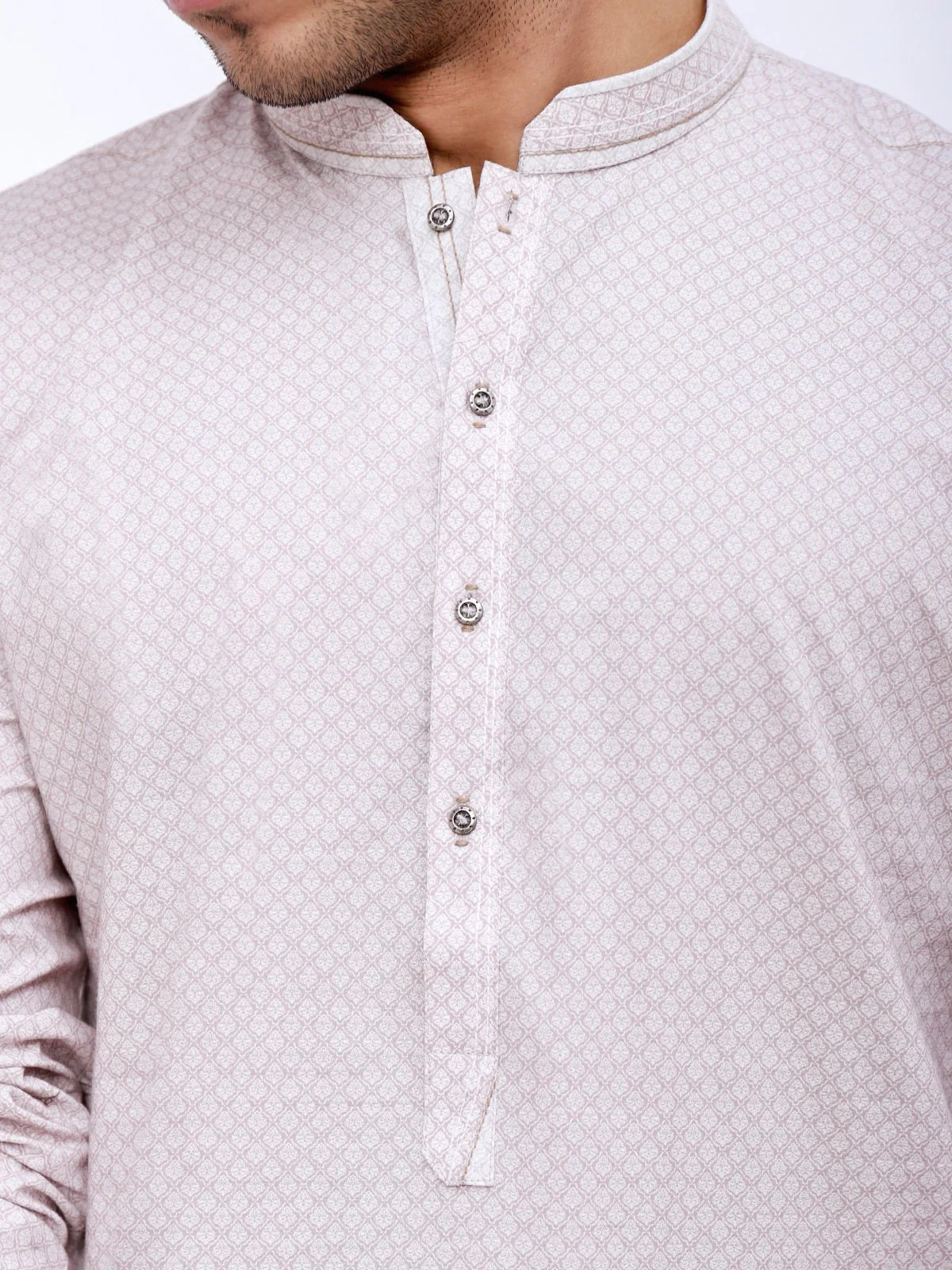Men's Light Beige Kurta - EMTK21S-99049 - Image 2