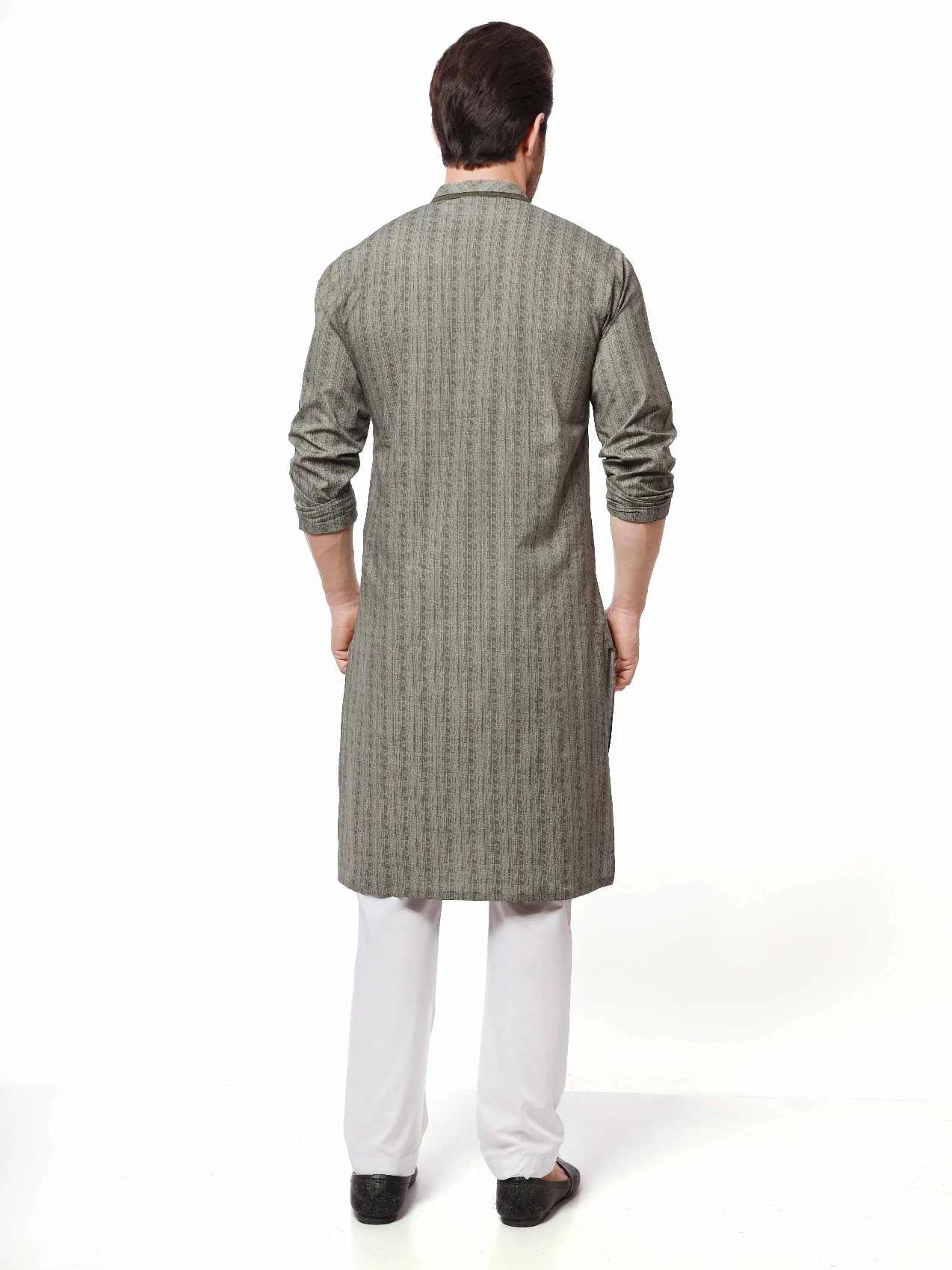 Men's Sage Green Kurta - EMTK21S-99050 - Image 3