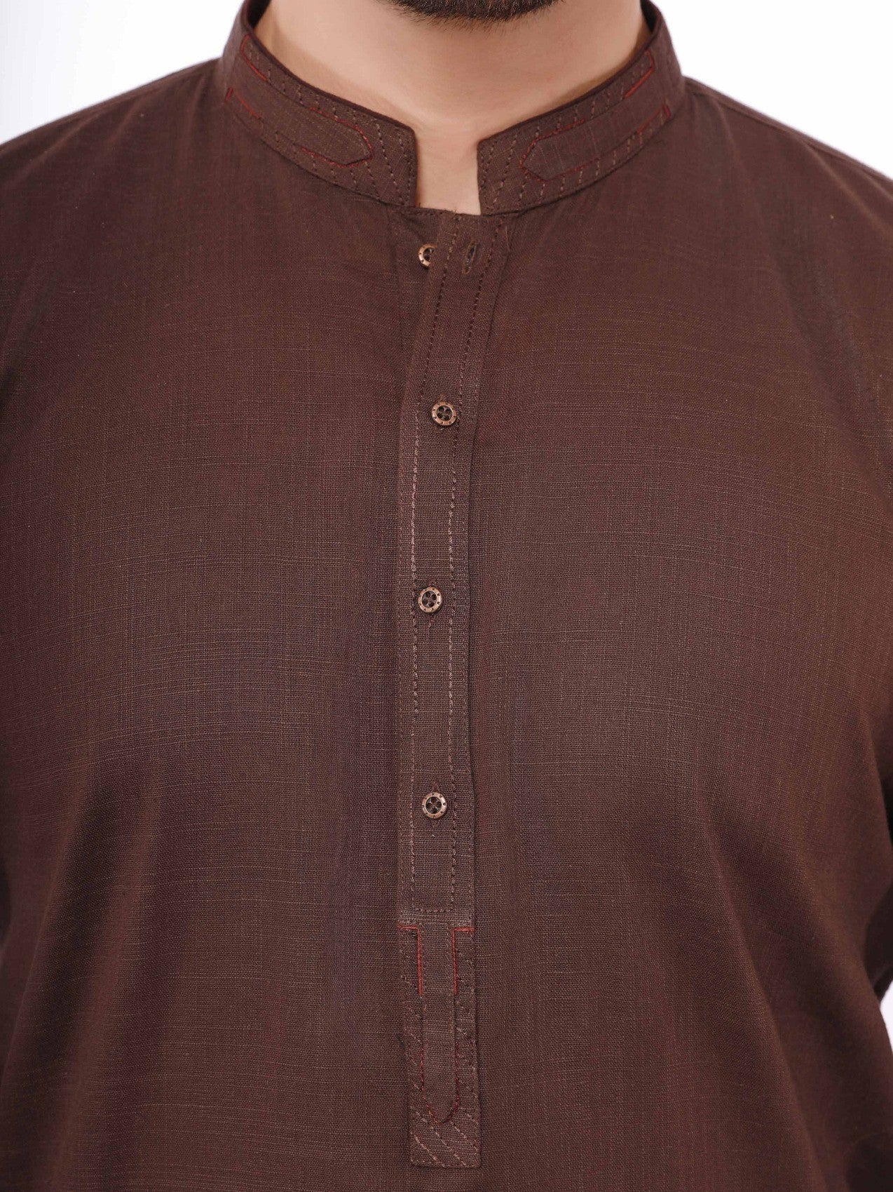 Men's Chocolate Brown Kurta - EMTK21S-99053 - Image 2