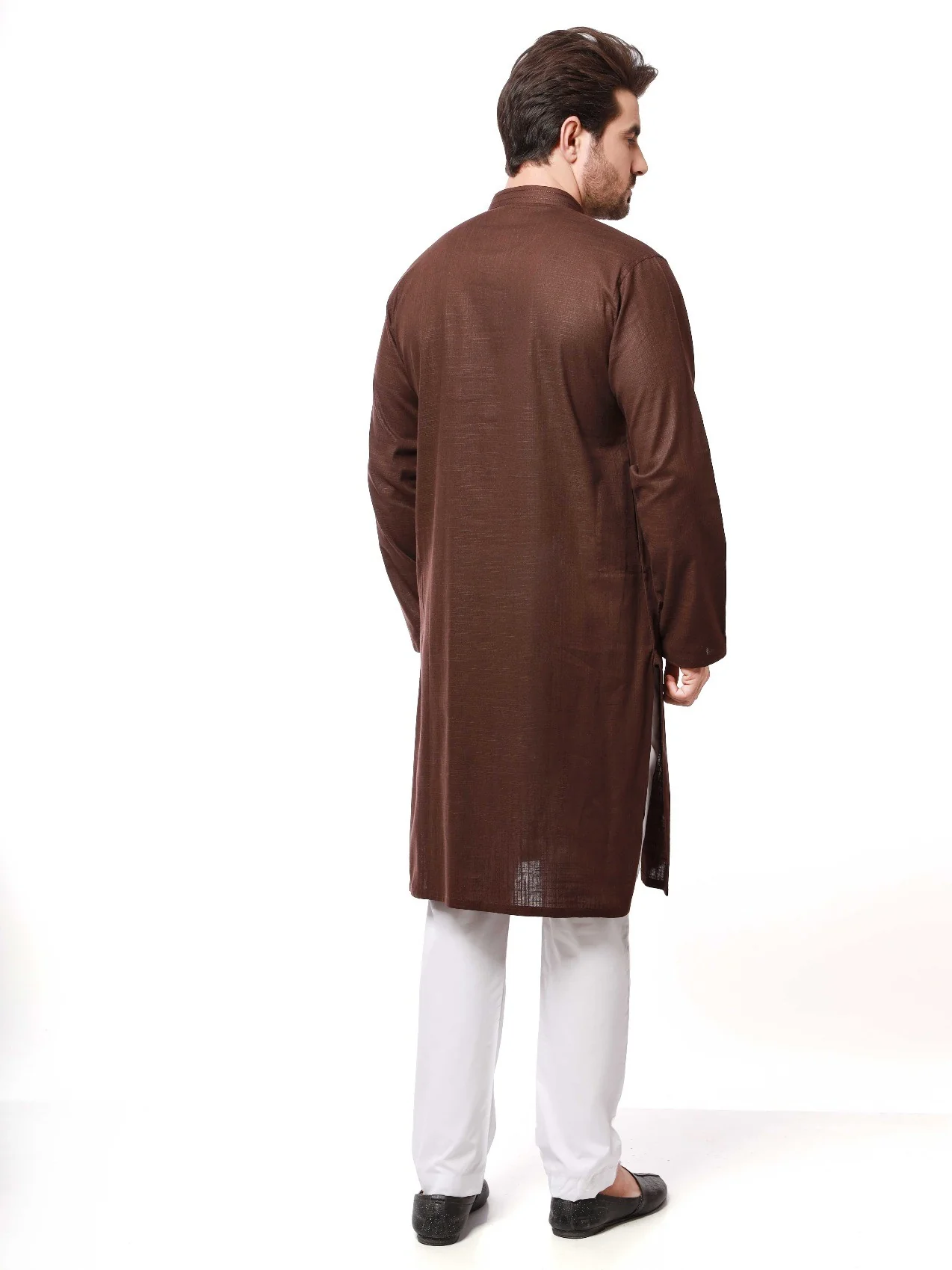 Men's Chocolate Brown Kurta - EMTK21S-99053 - Image 3