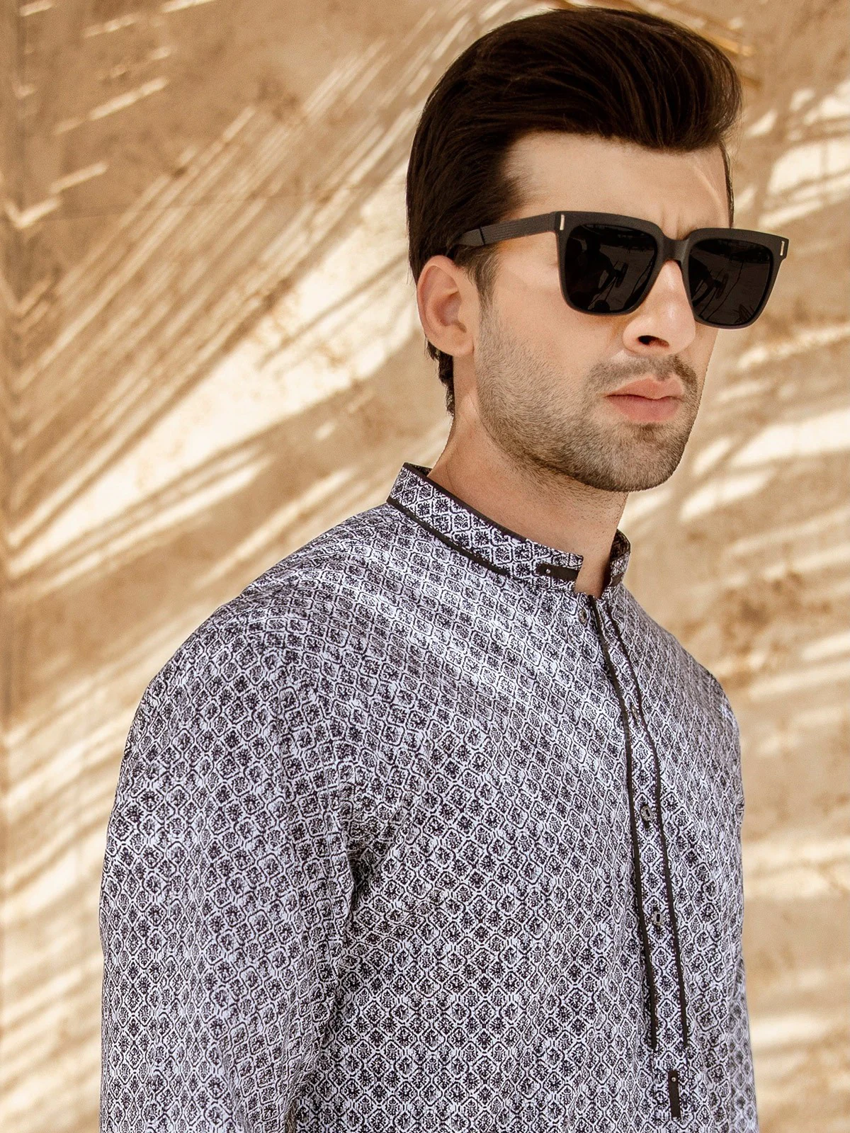 Men's Blue & White Kurta - EMTK21S-99056 - Image 3